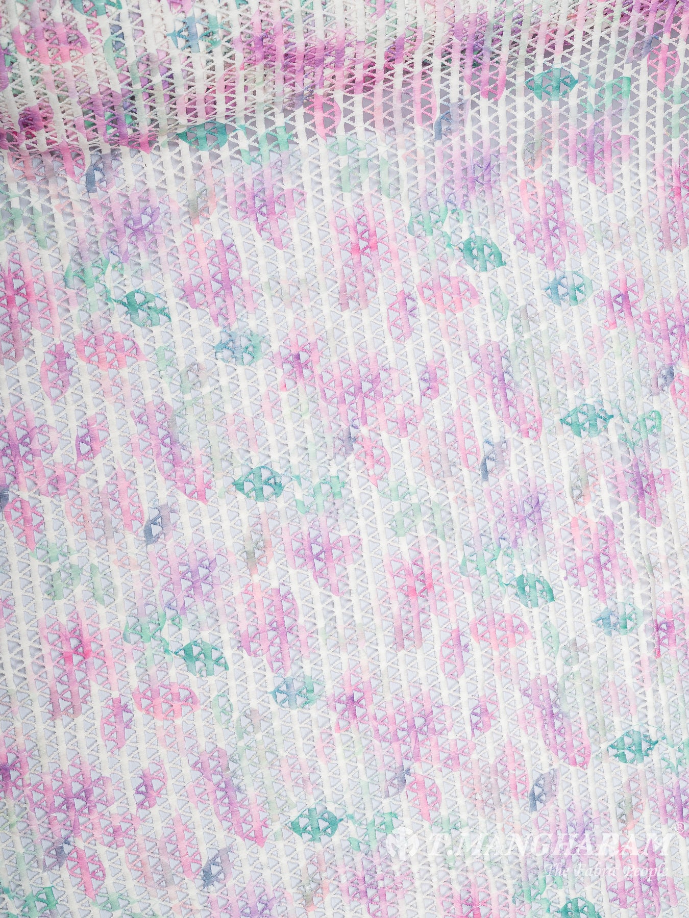 Multicolor Georgette Embroidery Fabric - EC9350 view-3