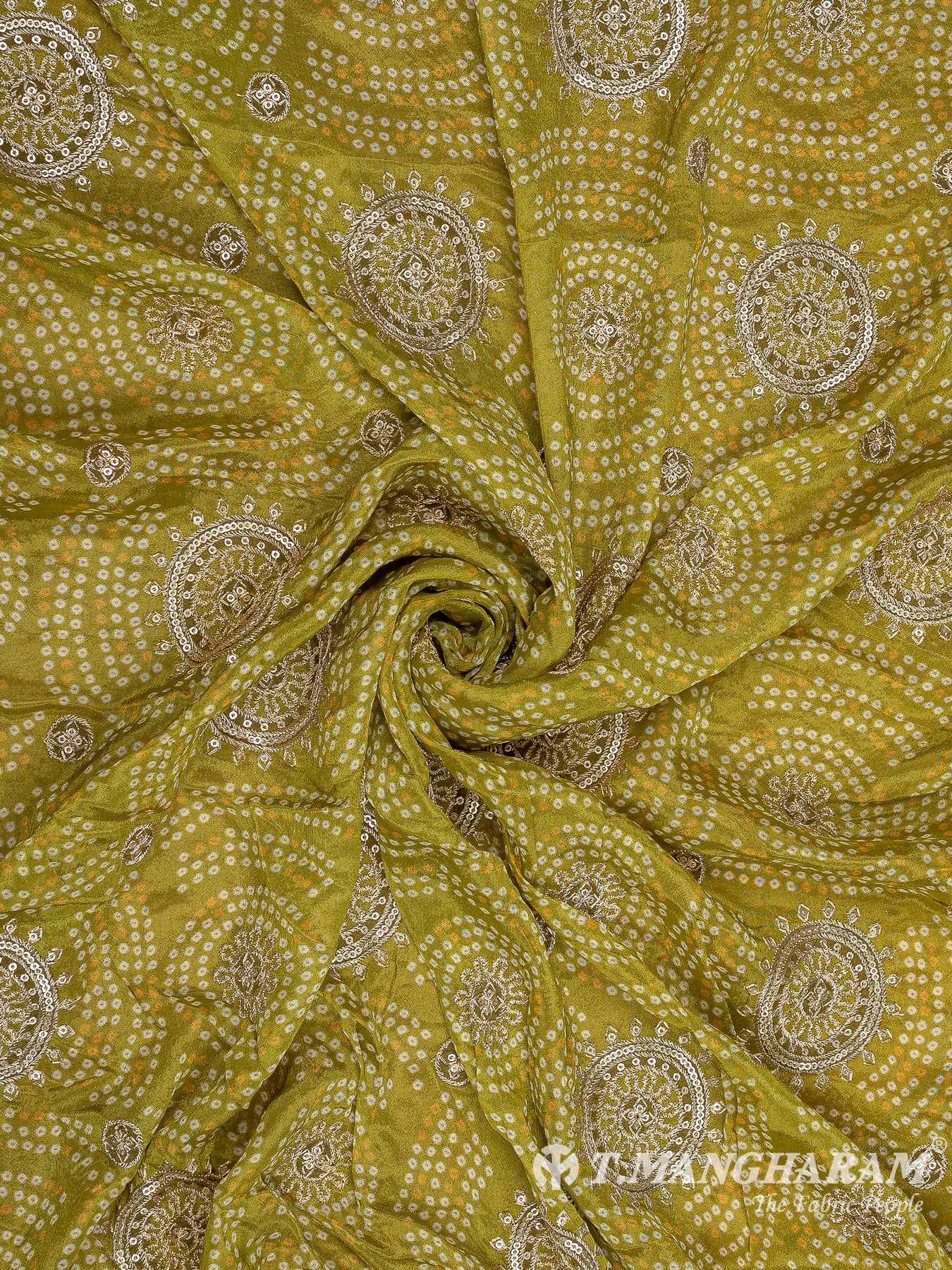Green Chinnon Silk Fabric - EA2957 view-1