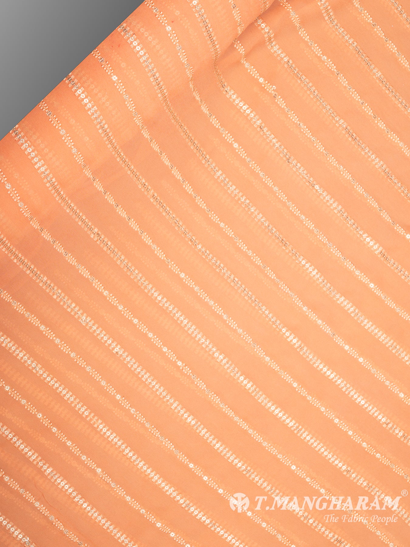 Peach Georgette Fabric - EB6498 view-2