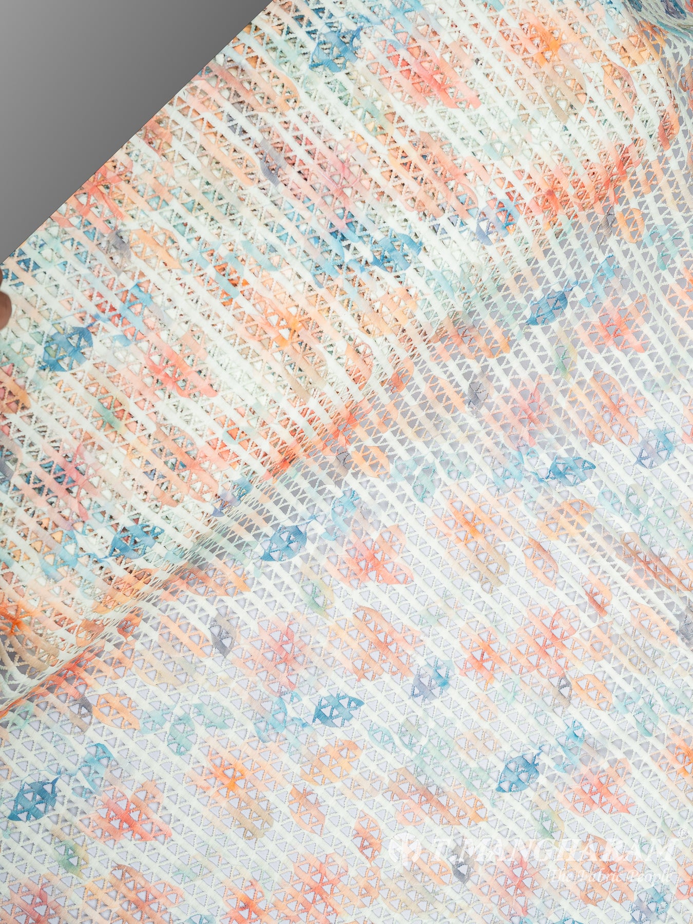 Multicolor Georgette Embroidery Fabric - EC9349 view-2