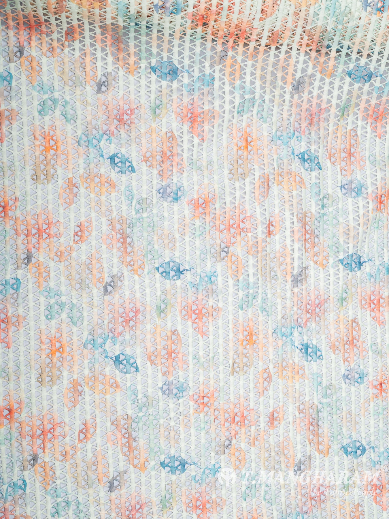 Multicolor Georgette Embroidery Fabric - EC9349 view-3