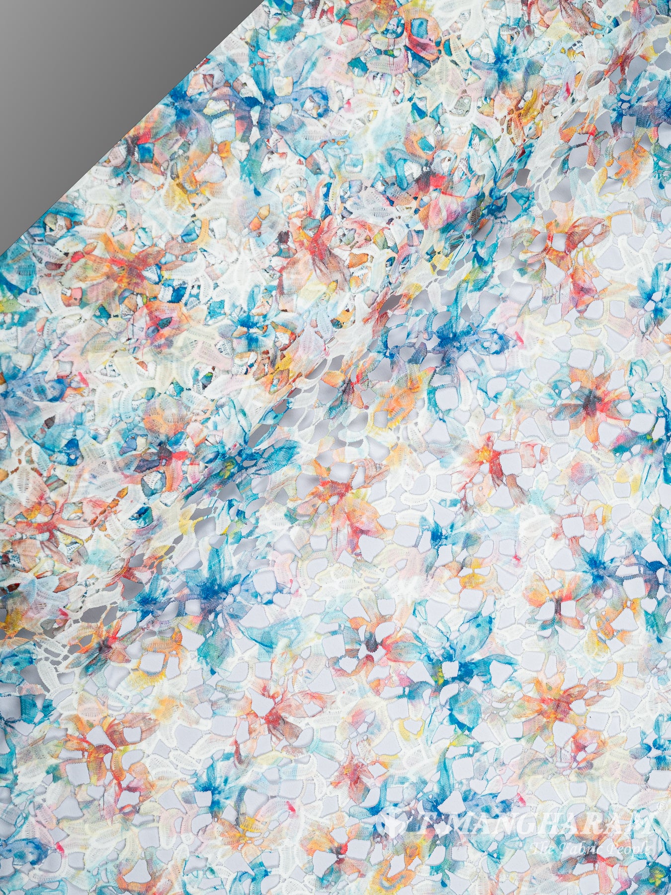 Multicolor Georgette Embroidery Fabric - EC9344 view-2