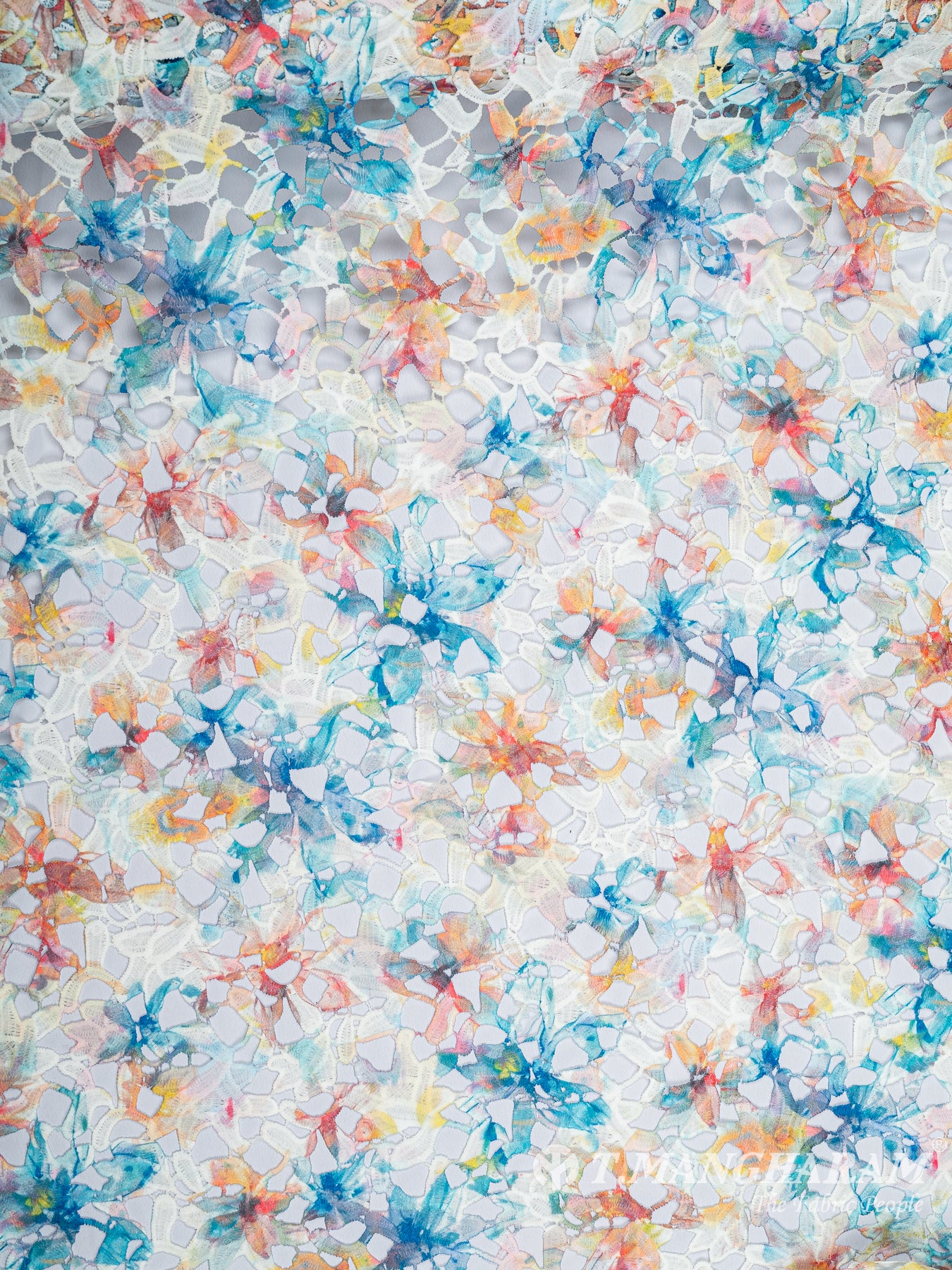 Multicolor Georgette Embroidery Fabric - EC9344 view-3