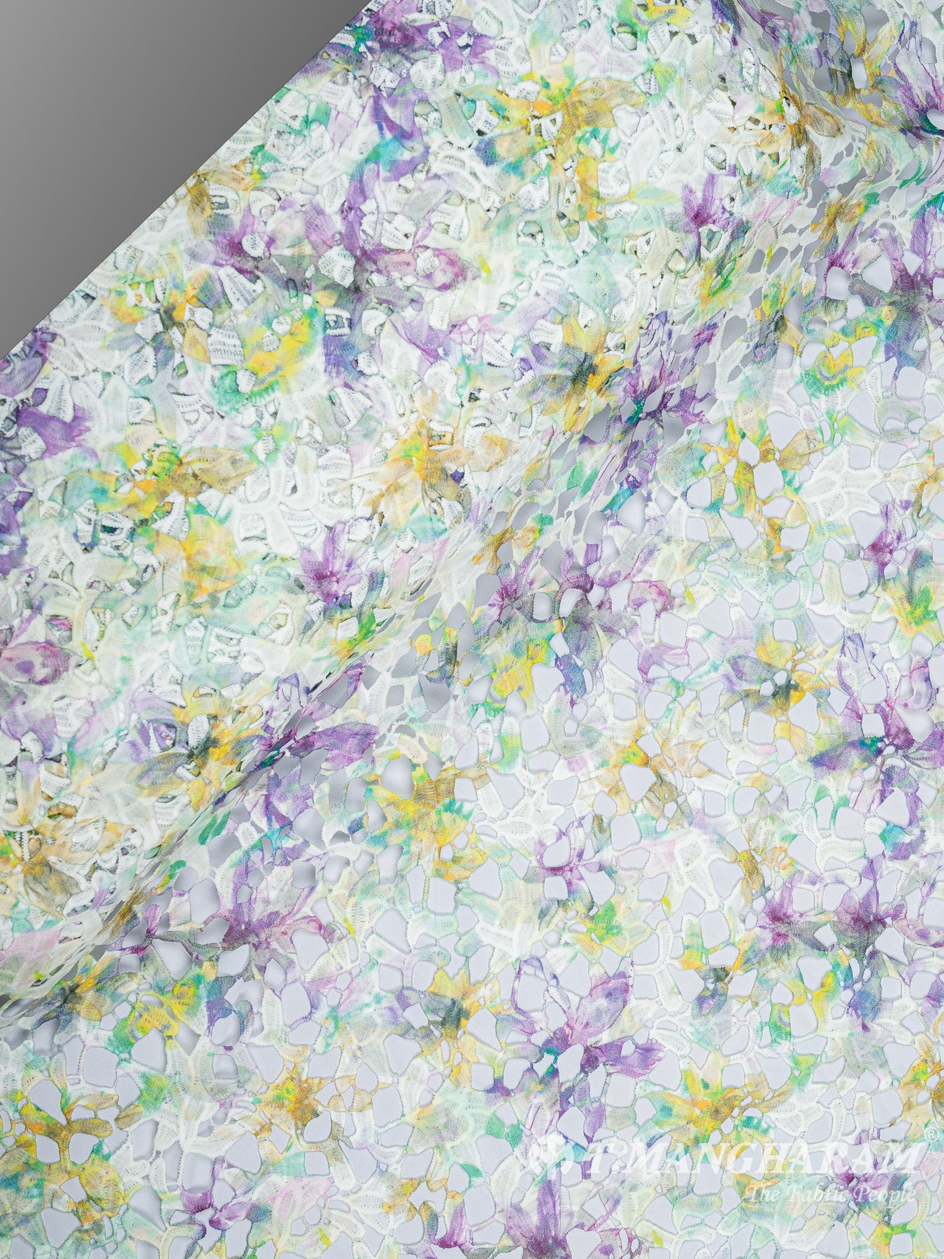 Multicolor Georgette Embroidery Fabric - EC9342 view-2