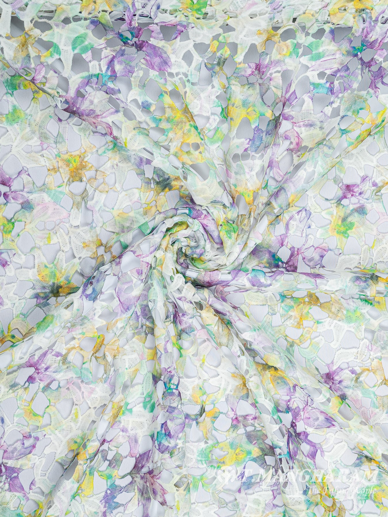 Multicolor Georgette Embroidery Fabric - EC9342 view-1