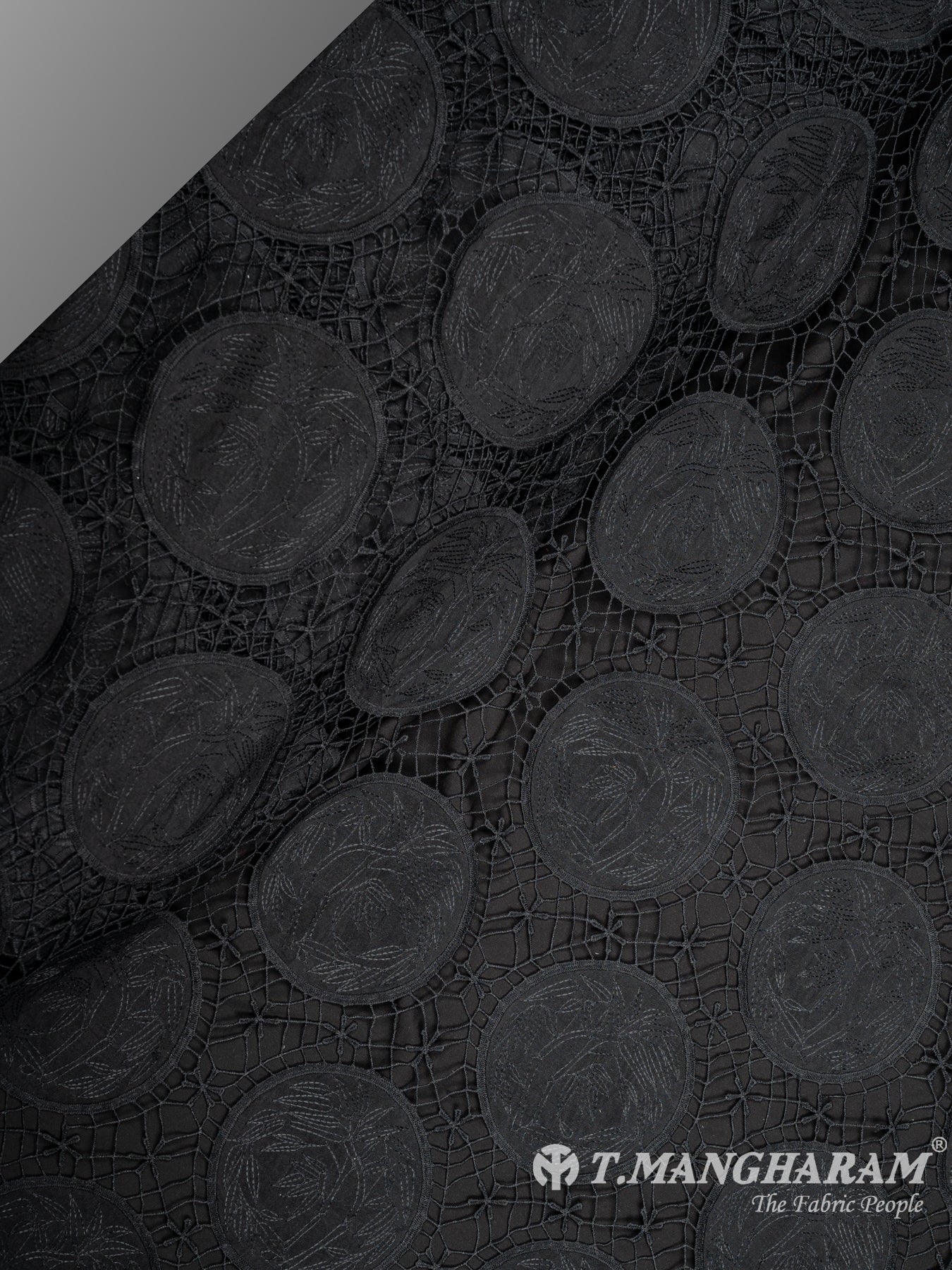 Black Fancy Net Fabric - EC9315 view-2