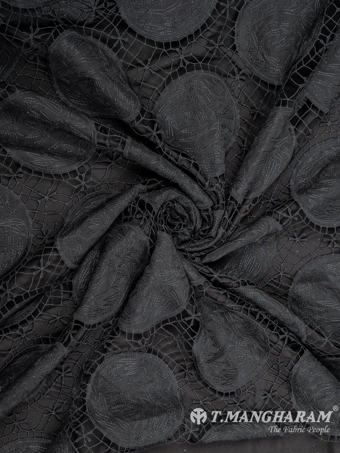 Black Fancy Net Fabric - EC9315 view-1