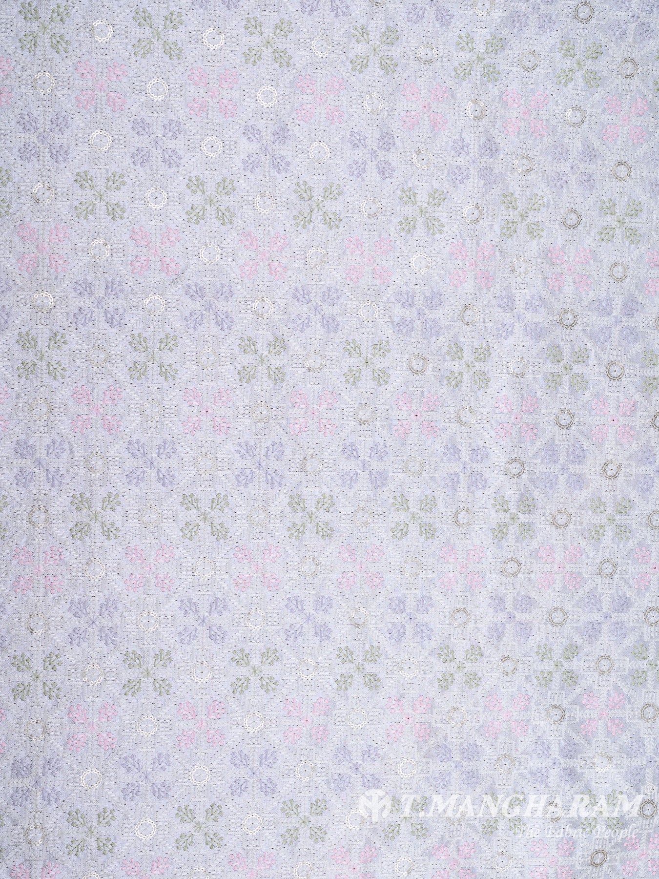 White Raw Silk Fabric - EC7953 view-3