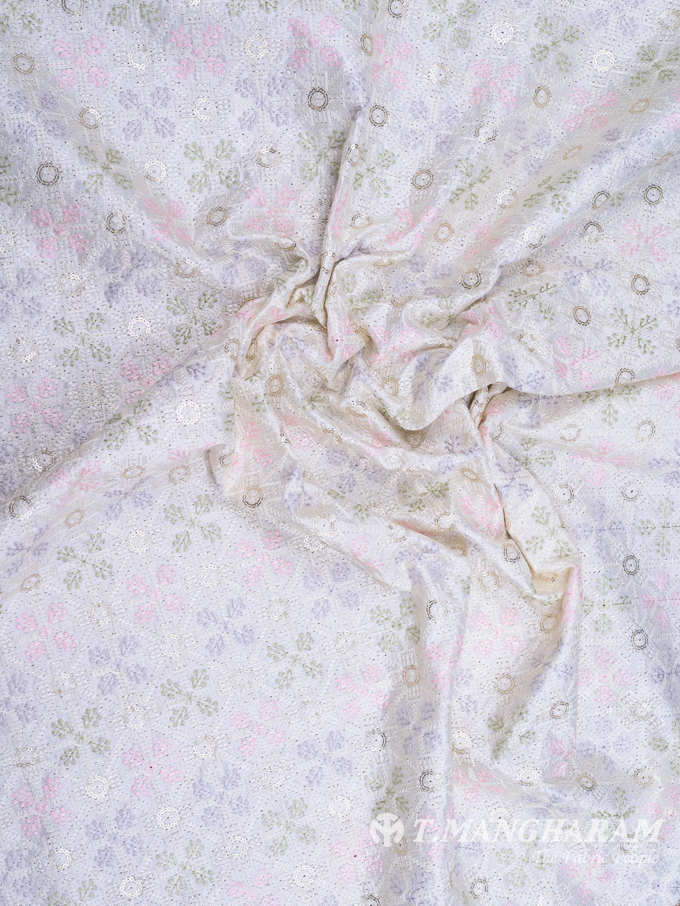 White Raw Silk Fabric - EC7953 view-4