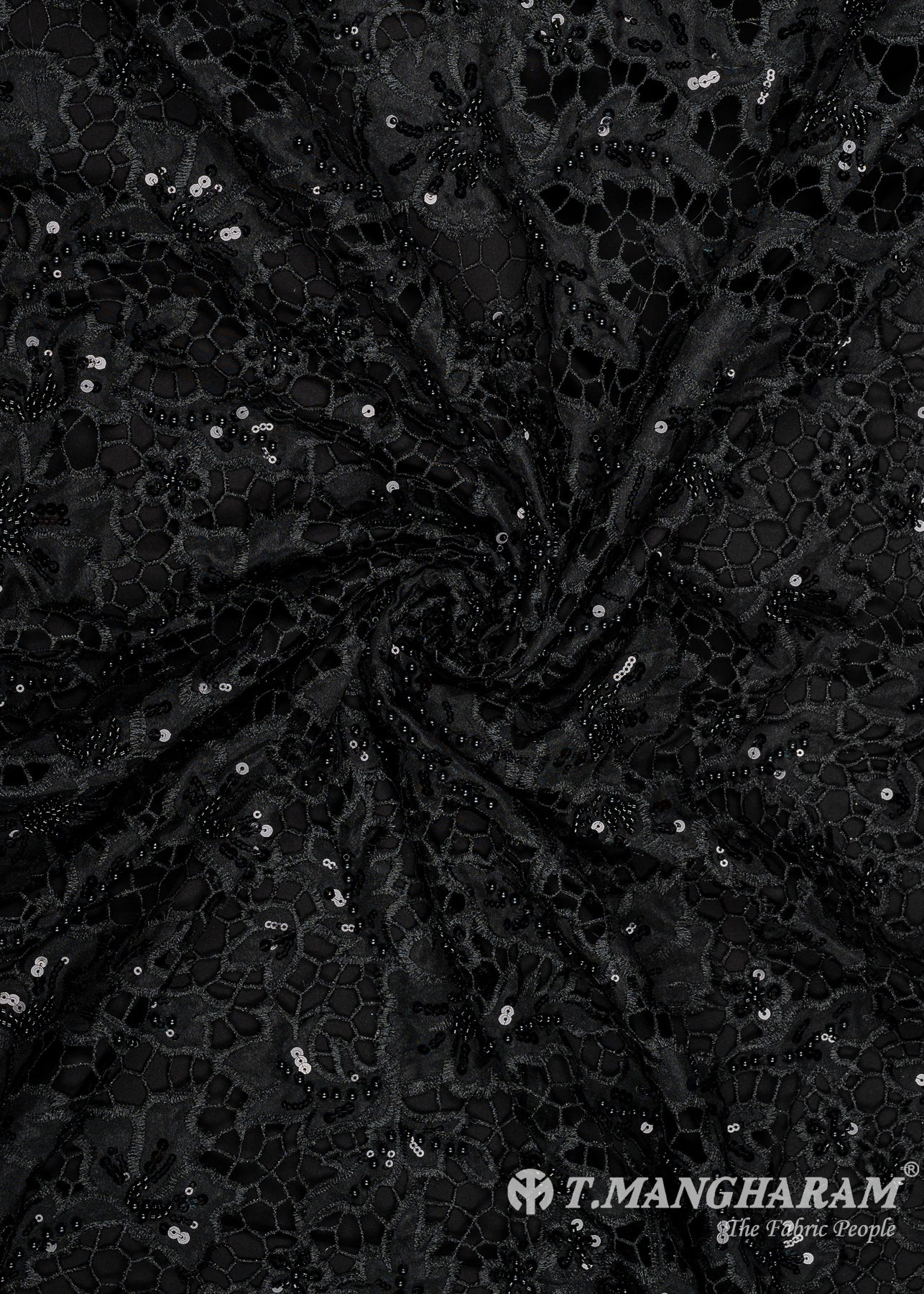 Black Fancy Net Fabric - EC8769 view-1