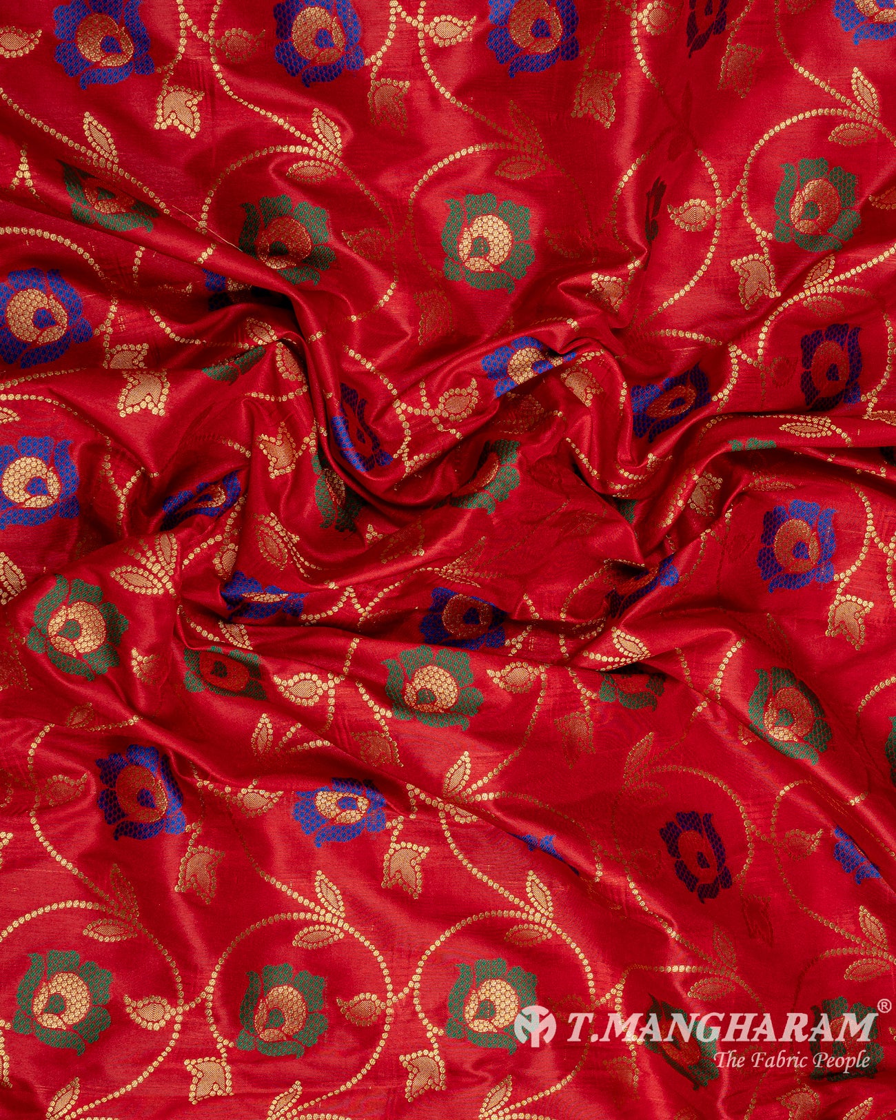 Red Banaras Fabric - EC9474 view-4