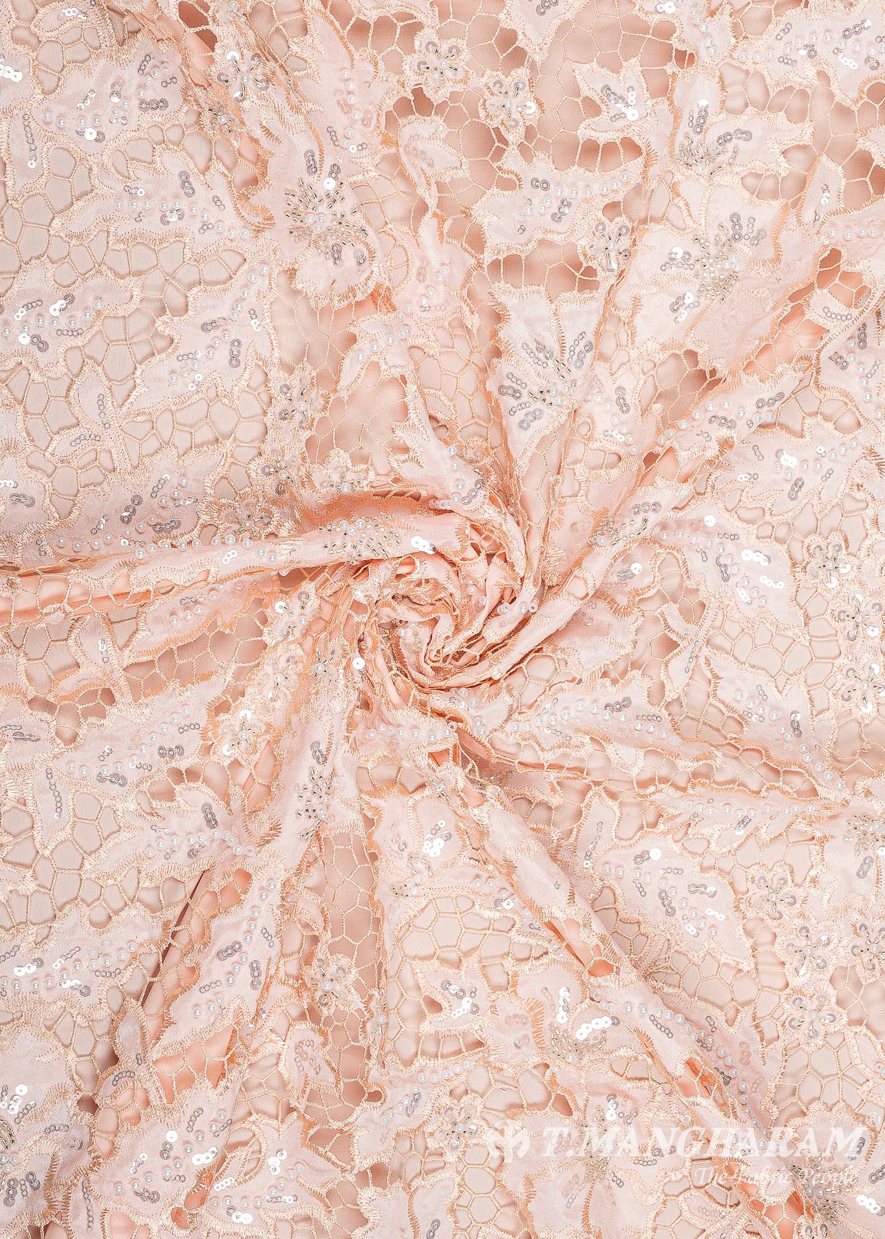 Peach Fancy Net Fabric - EC8765 view-1