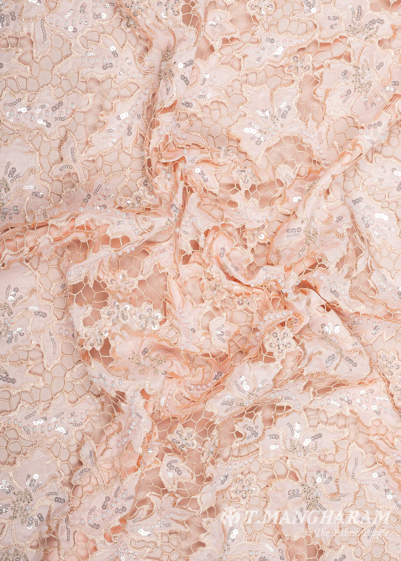 Peach Fancy Net Fabric - EC8765 view-4