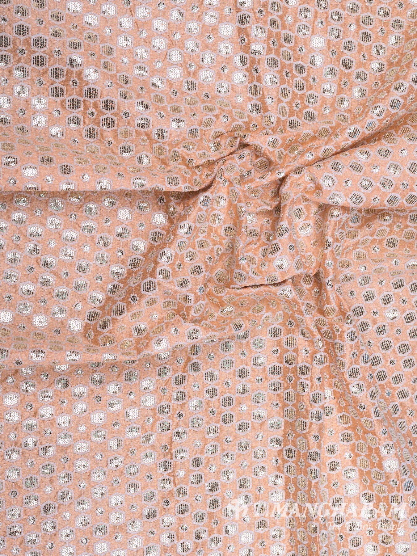 Peach Raw Silk Fabric - EB5700
