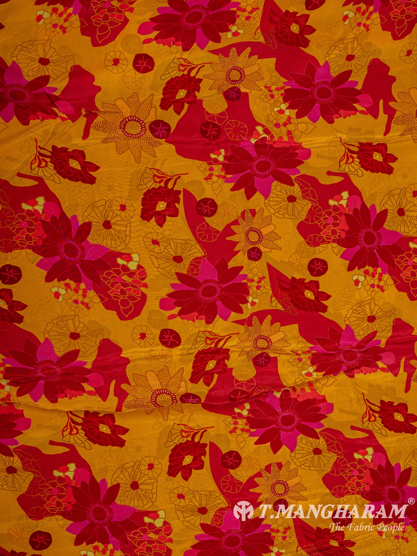 Yellow Georgette Fabric - EC9579 view-3