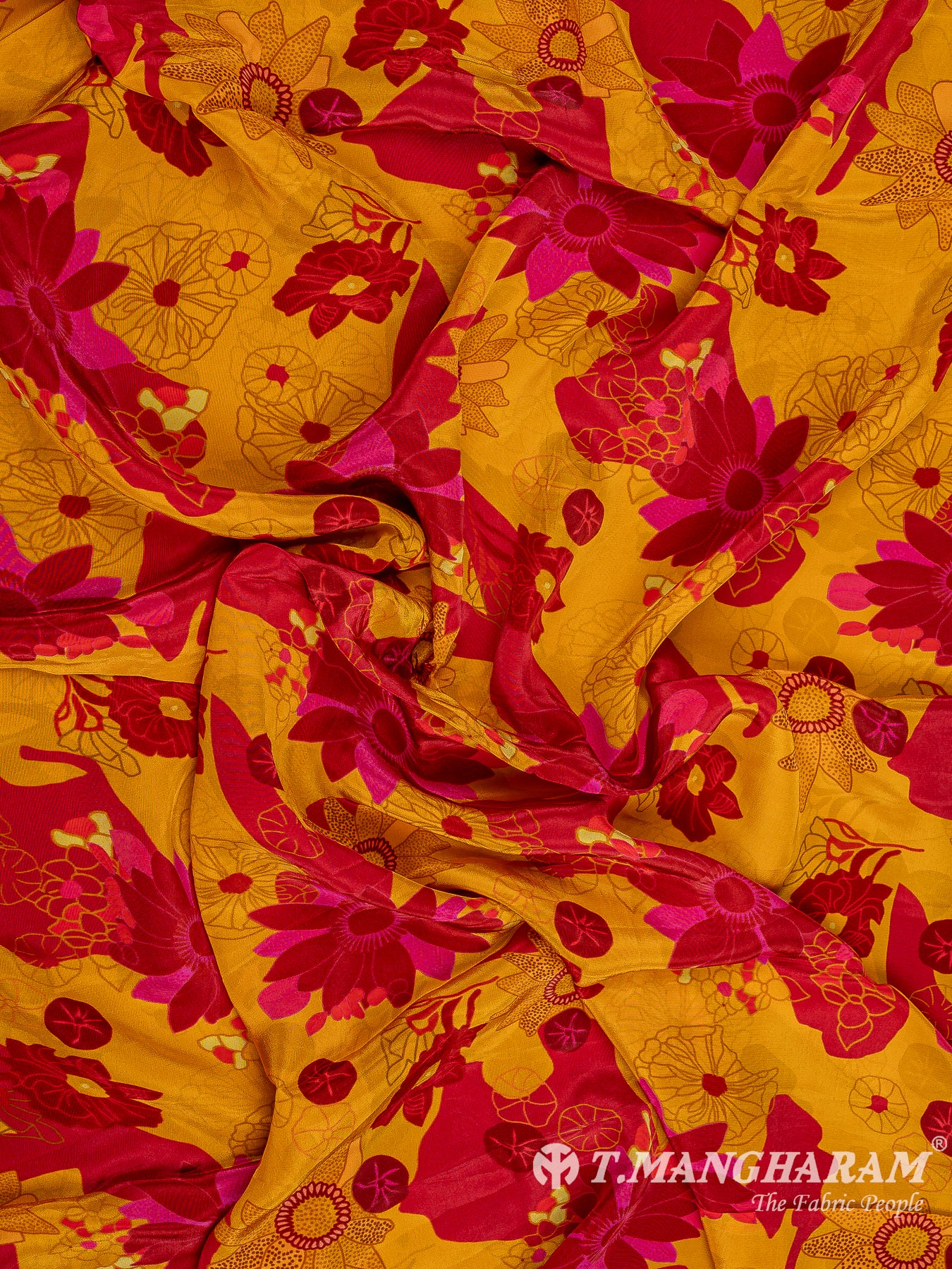 Yellow Georgette Fabric - EC9579 view-4