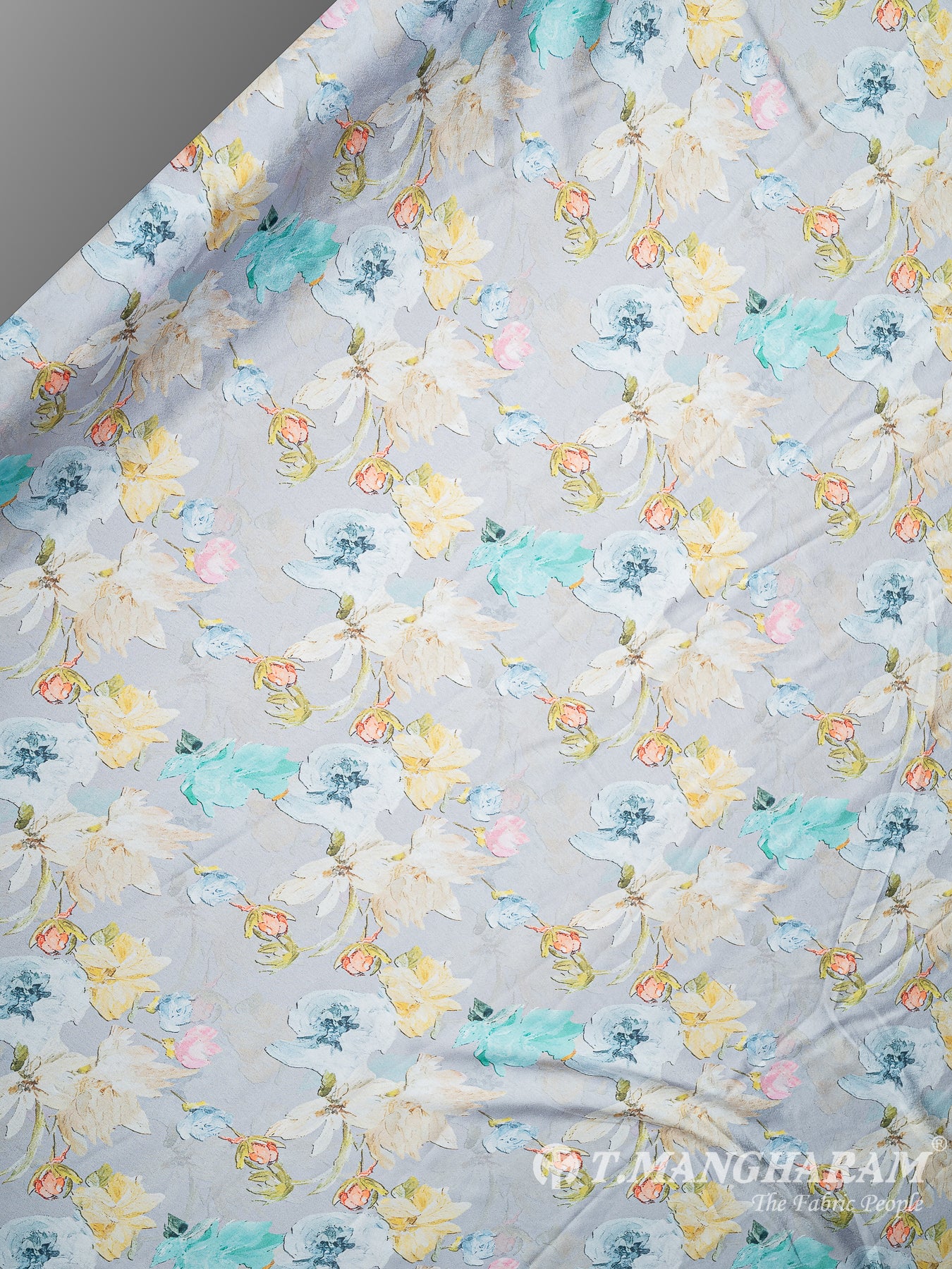 Grey Satin Fabric - EC8781 view-2