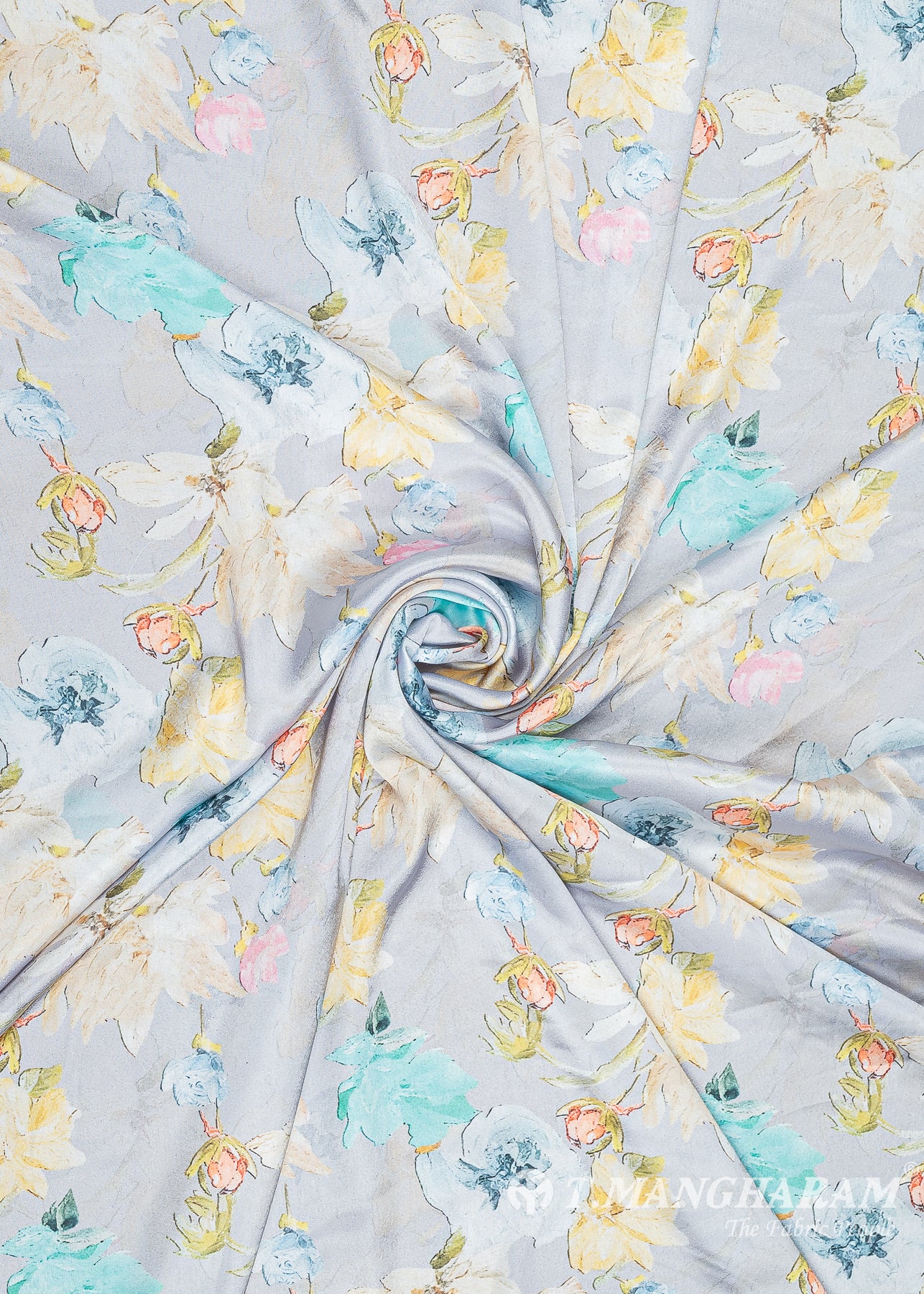 Grey Satin Fabric - EC8781 view-1