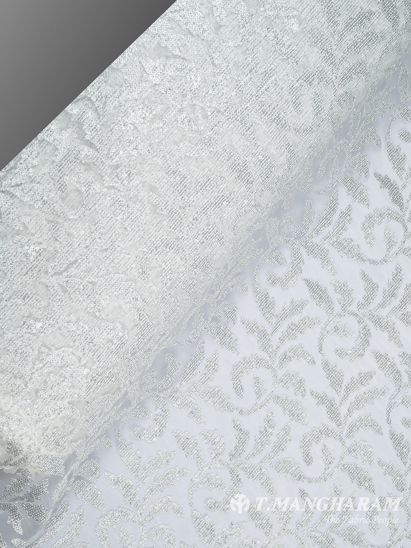 Silver Net Embroidery Fabric - EC9638 view-2