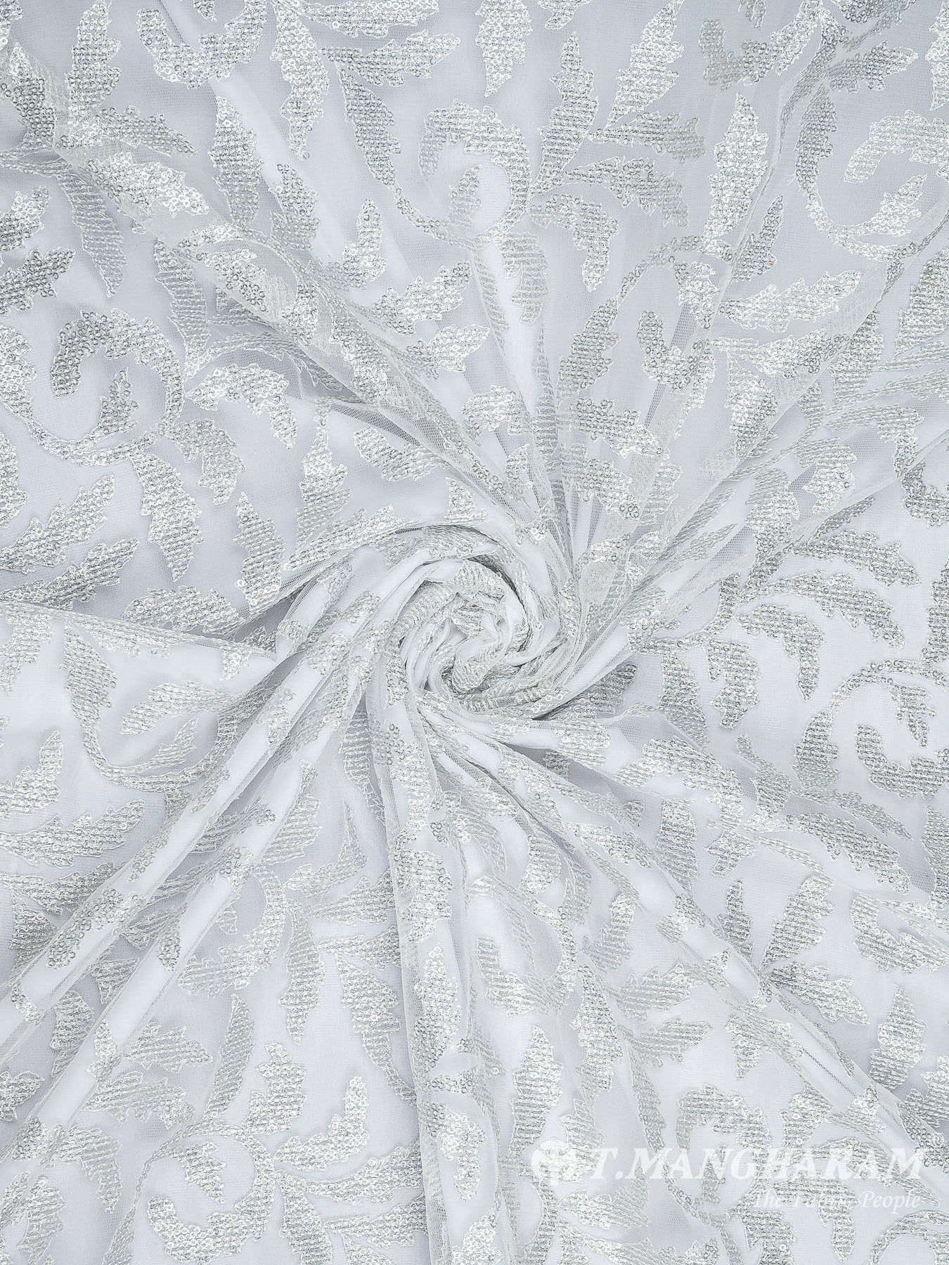 Silver Net Embroidery Fabric - EC9638 view-1