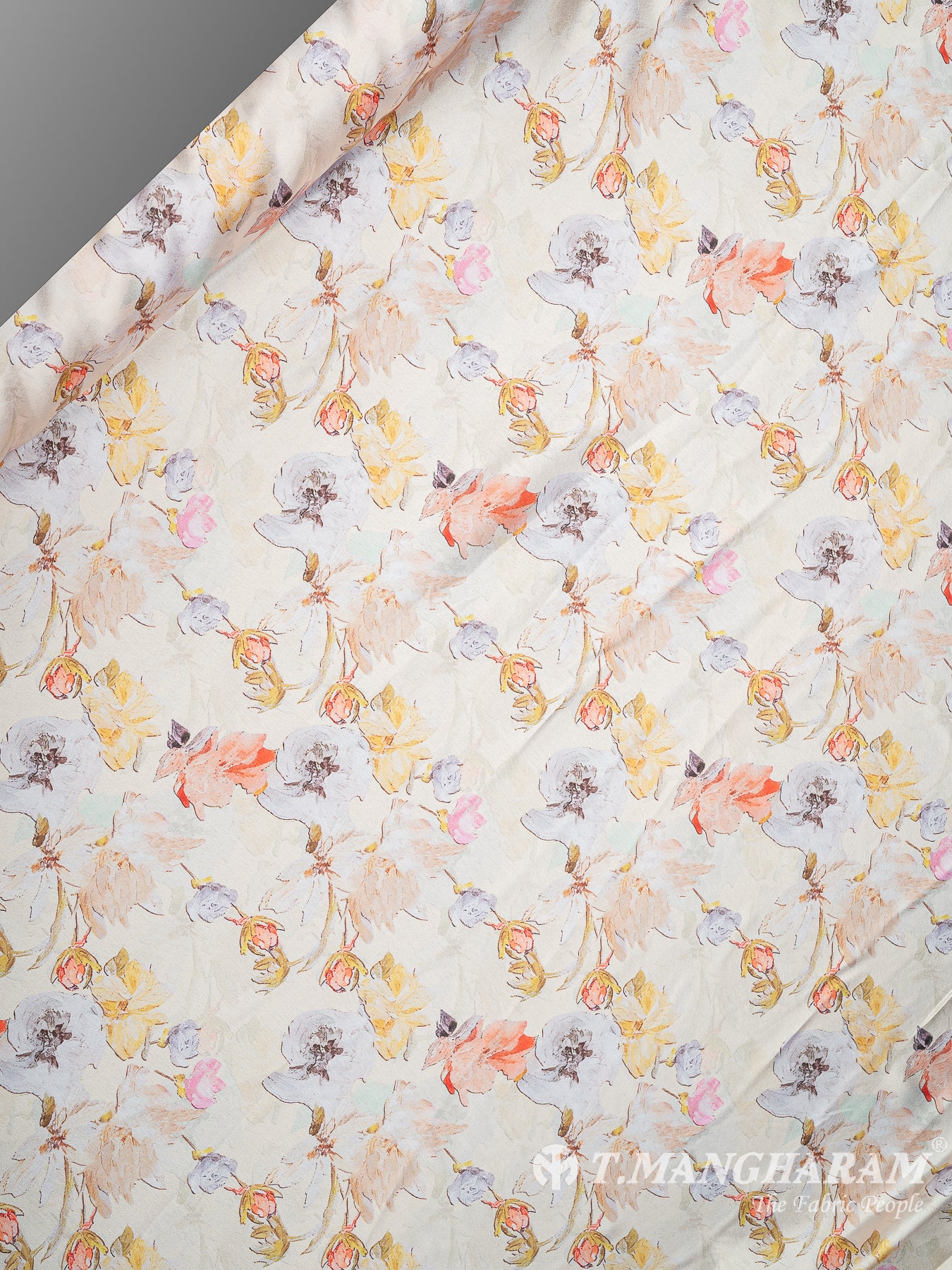 Cream Satin Fabric - EC8784 view-2