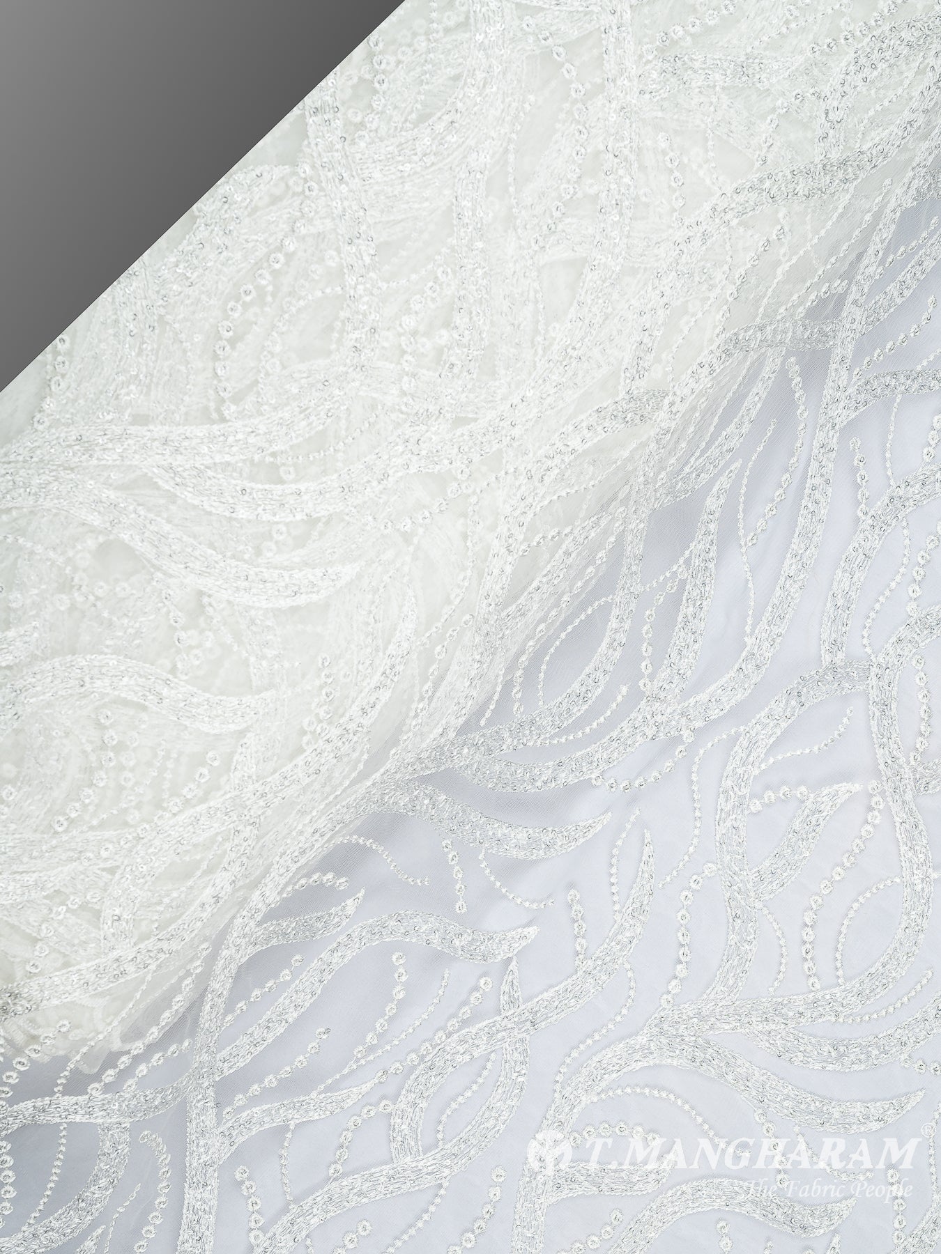 White Net Embroidery Fabric - EC9636 view-2