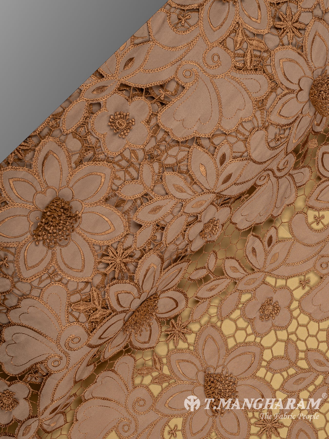 Brown Net Embroidery Fabric - EB6922 view-2