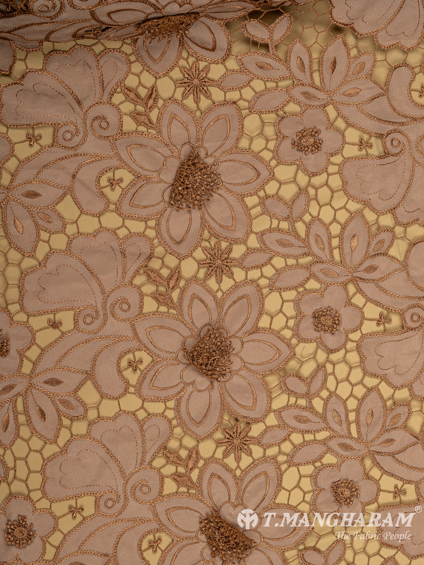 Brown Net Embroidery Fabric - EB6922 view-3