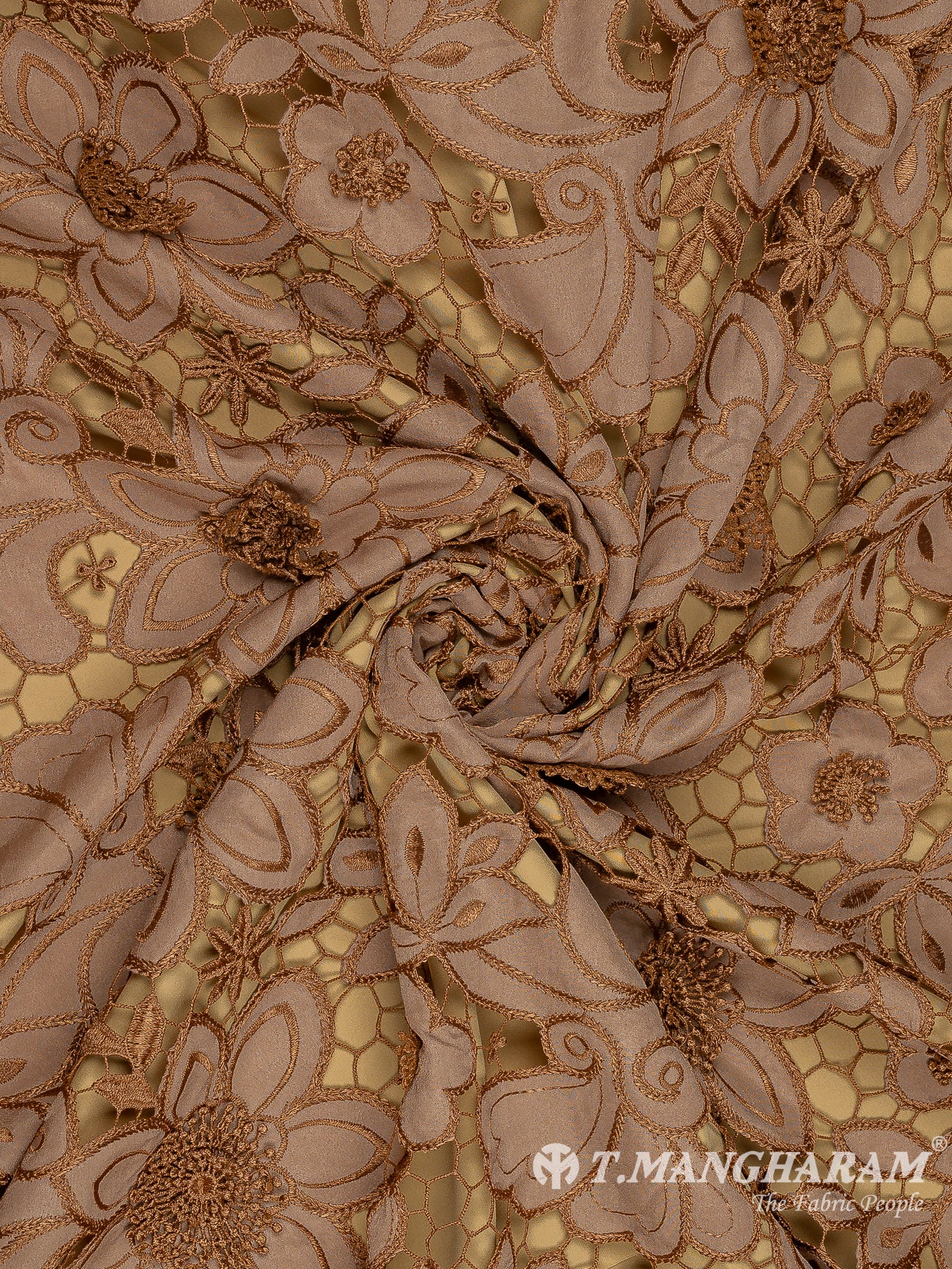 Brown Net Embroidery Fabric - EB6922 view-1
