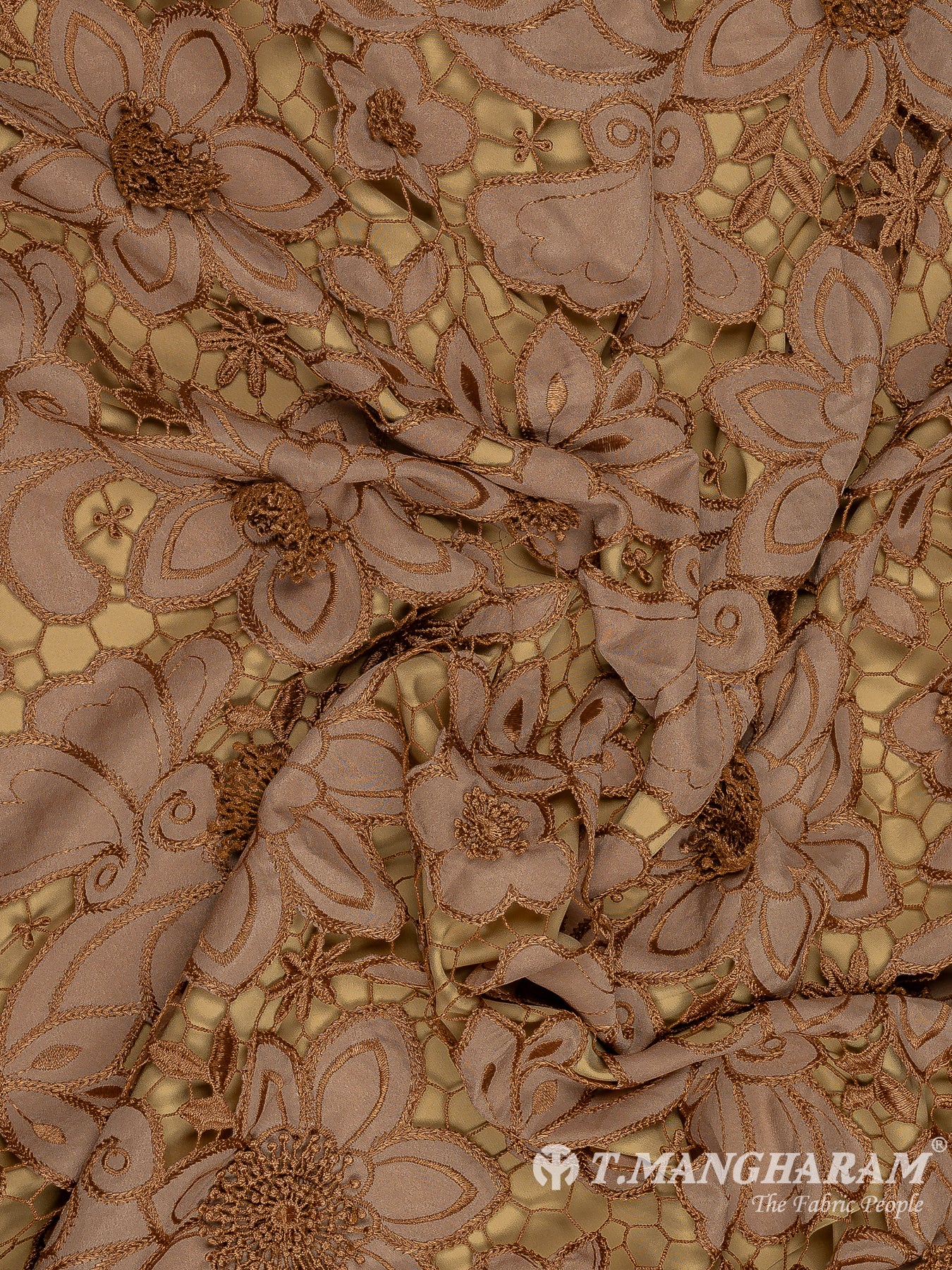 Brown Net Embroidery Fabric - EB6922 view-4