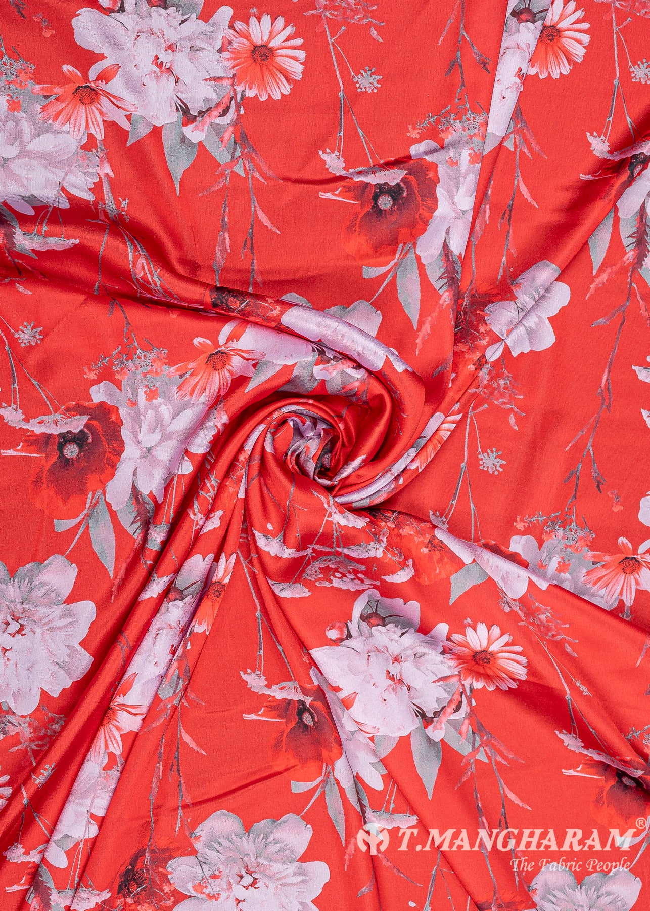 Red Satin Fabric - EC8778 view-1