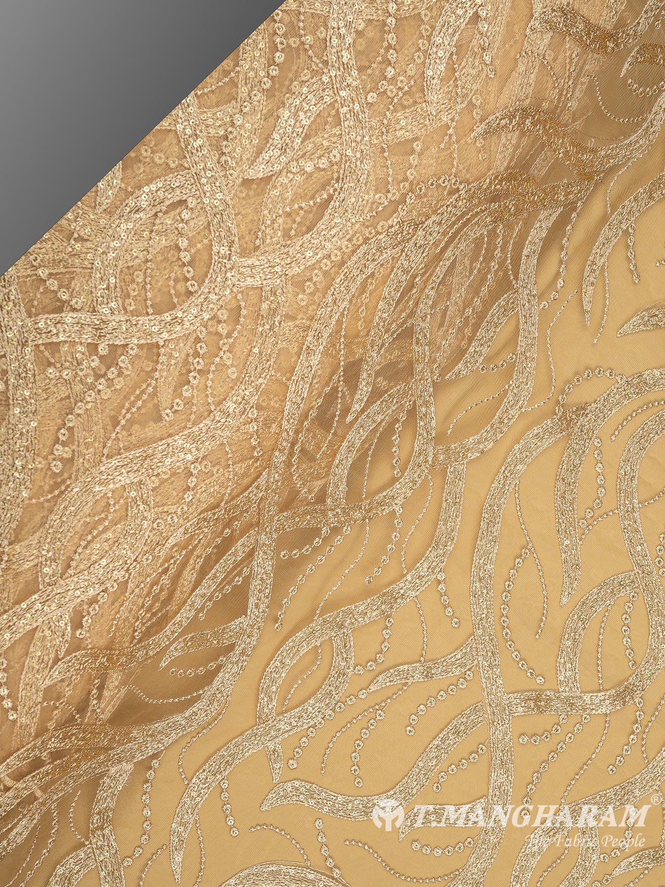 Gold Net Embroidery Fabric - EC9634 view-2