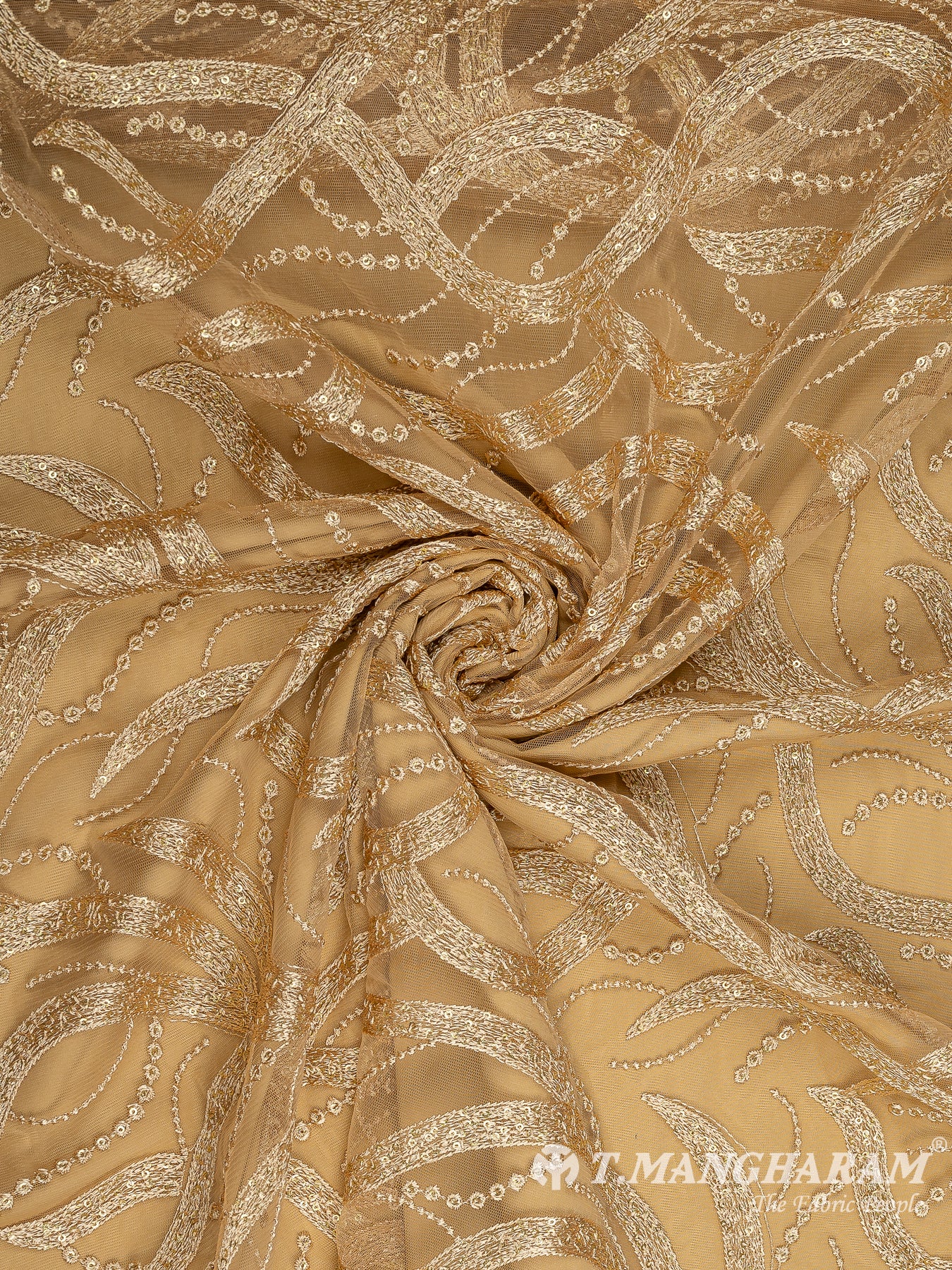 Gold Net Embroidery Fabric - EC9634 view-1