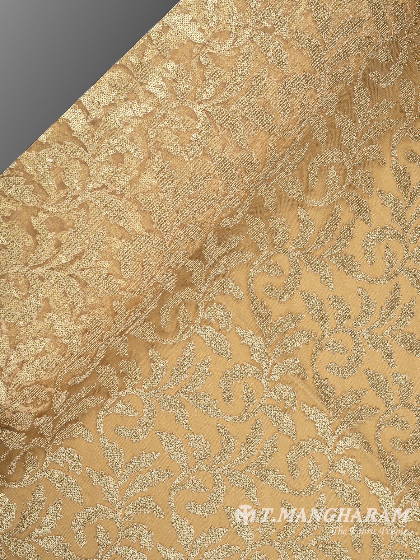 Gold Net Embroidery Fabric - EC9637 view-2