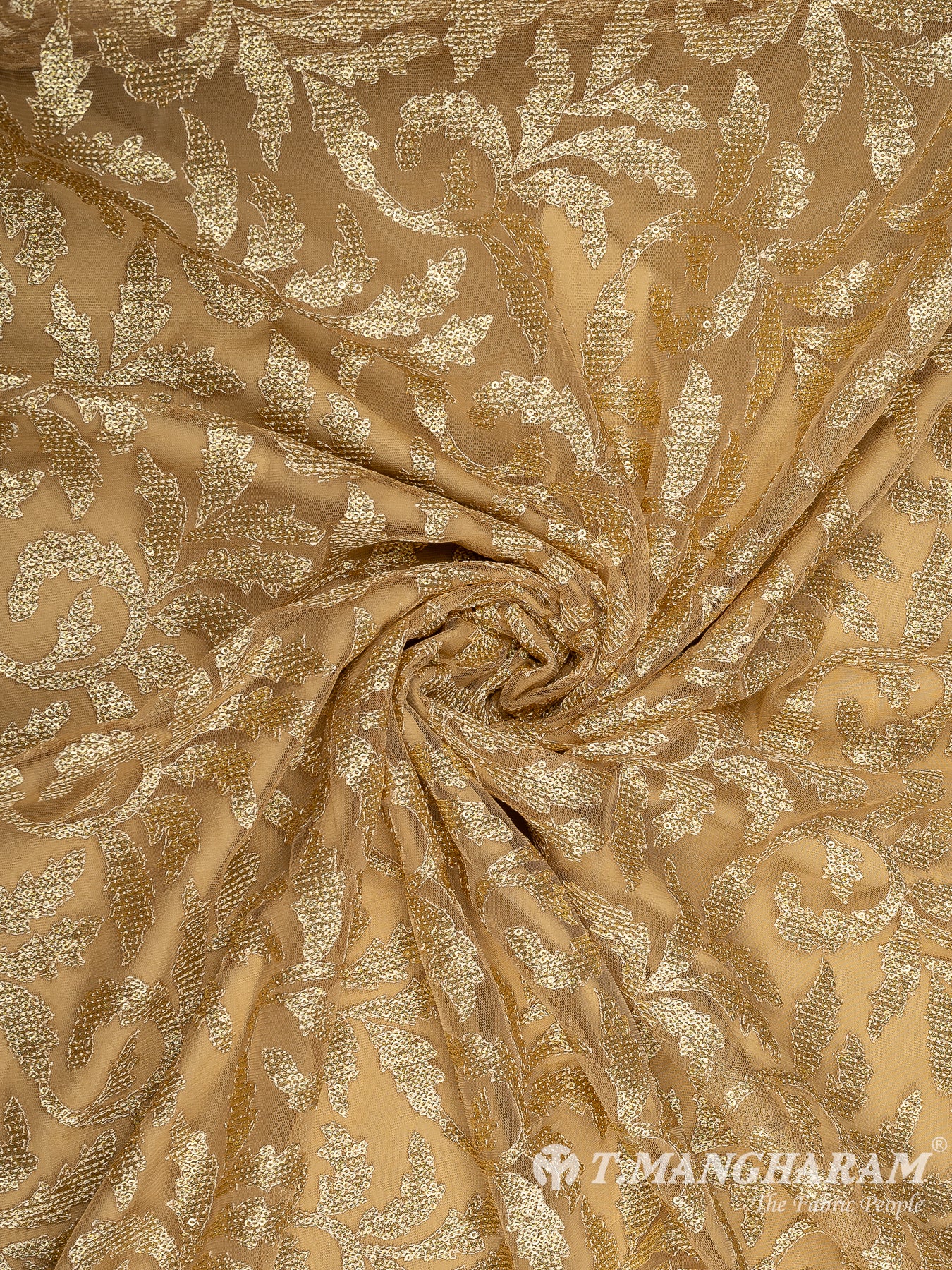 Gold Net Embroidery Fabric - EC9637 view-1