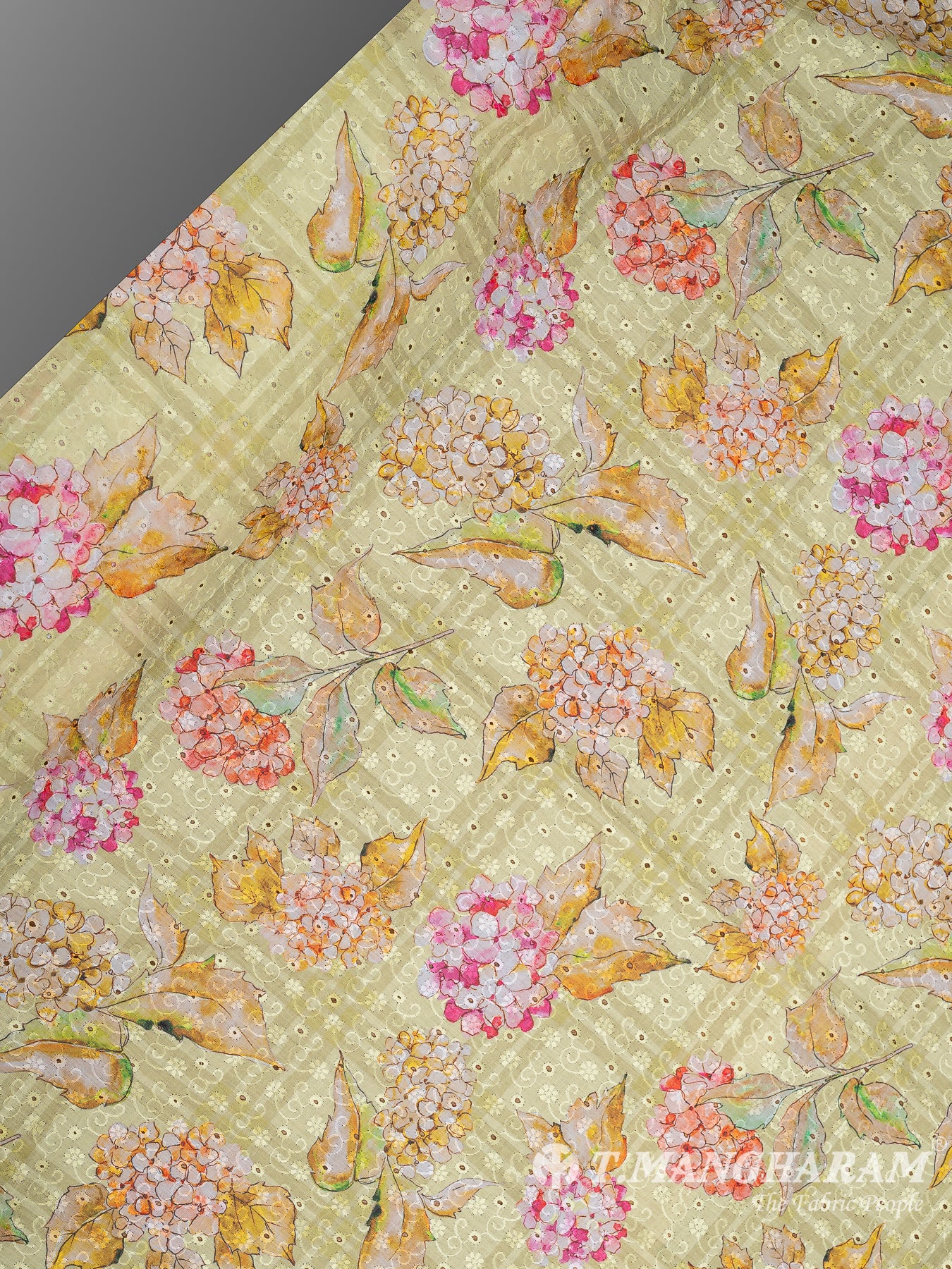 Yellow Cotton Embroidery Fabric - EC9931 view-2