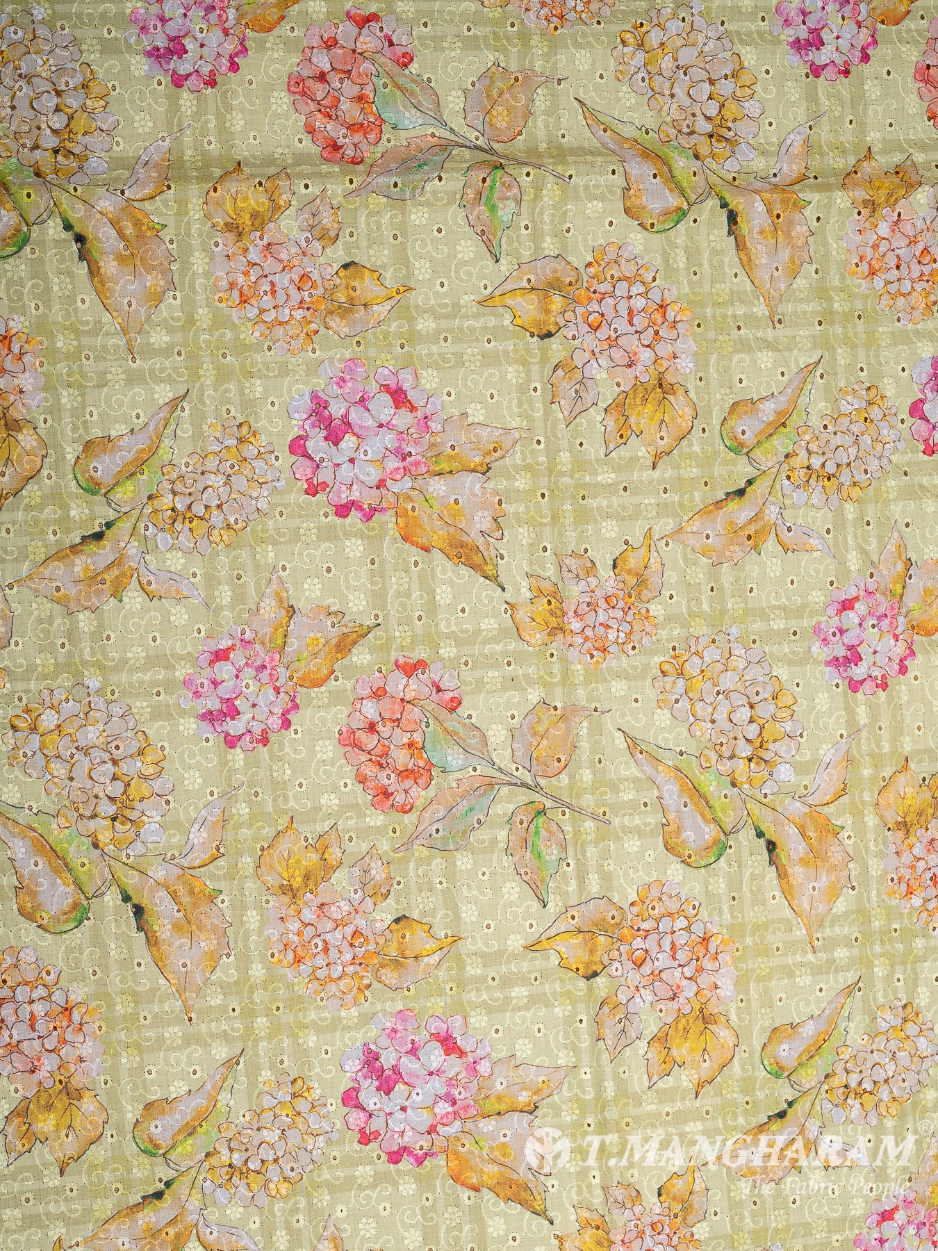 Yellow Cotton Embroidery Fabric - EC9931 view-3