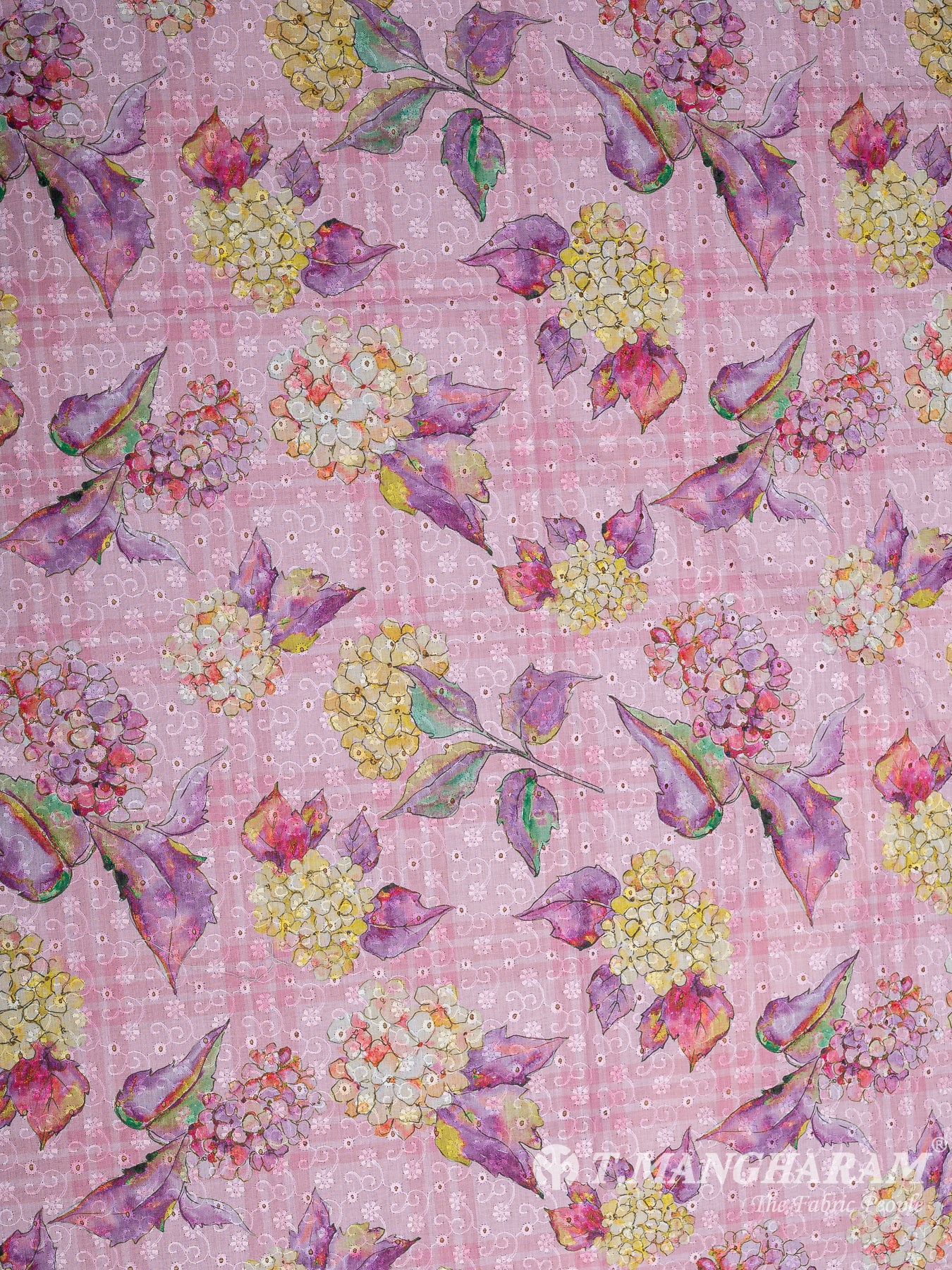 Pink Cotton Embroidery Fabric - EC9933 view-3