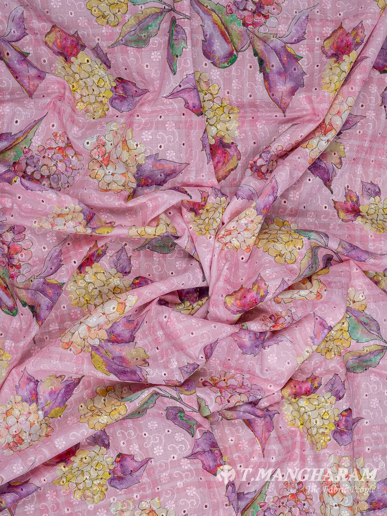 Pink Cotton Embroidery Fabric - EC9933 view-4