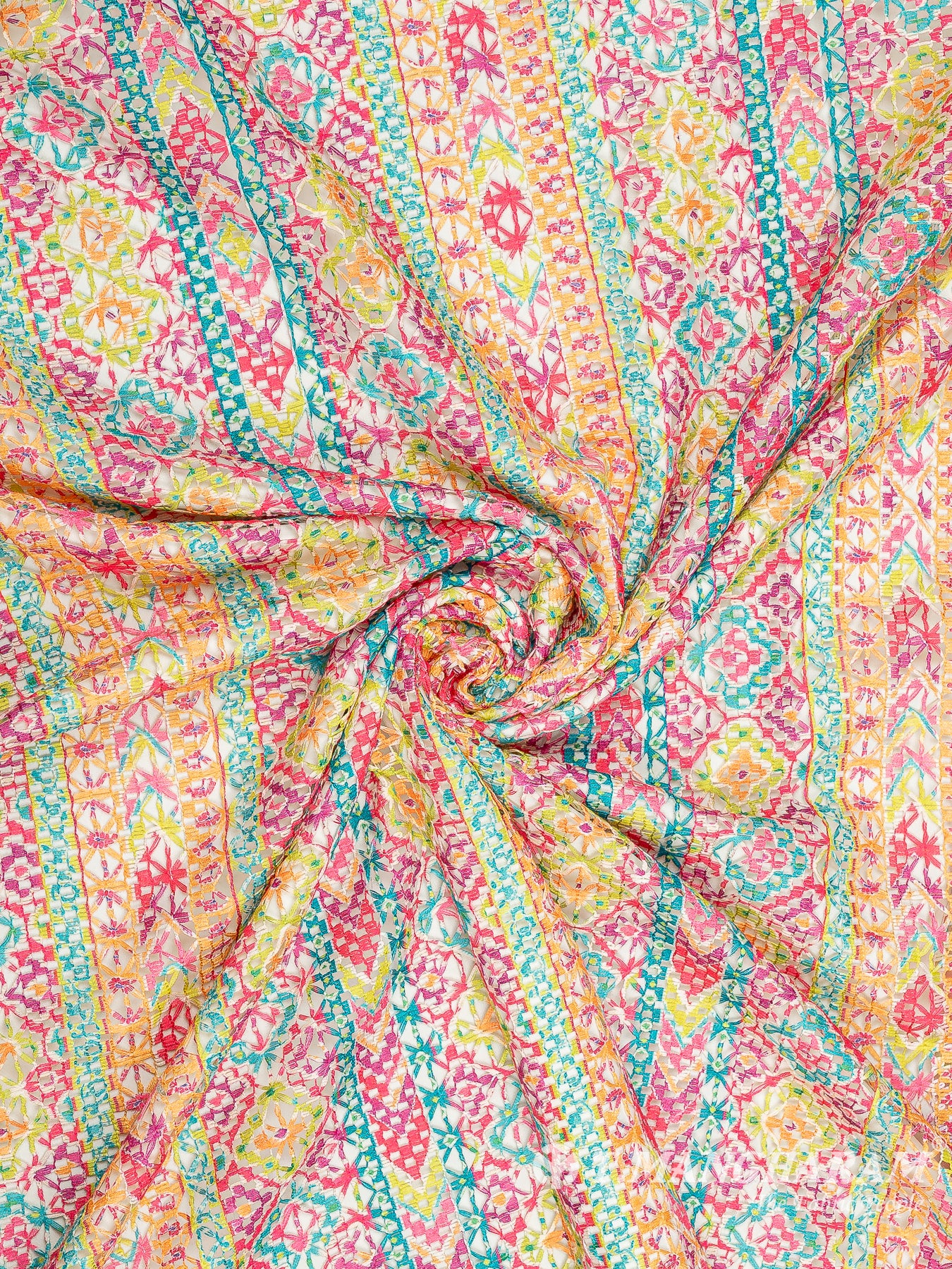 Multicolor Crochet Cotton Fabric - EC9743 view-1