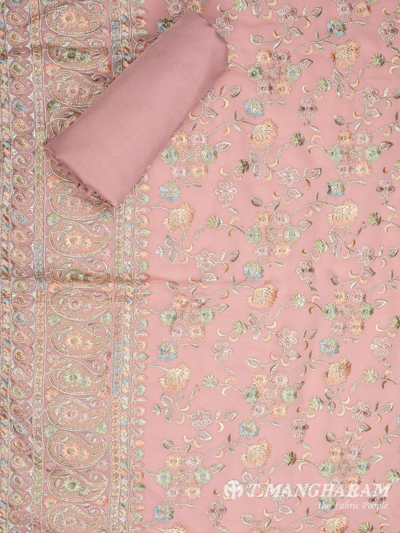 Pink Georgette Chudidhar Fabric Set - EH1700 view-2