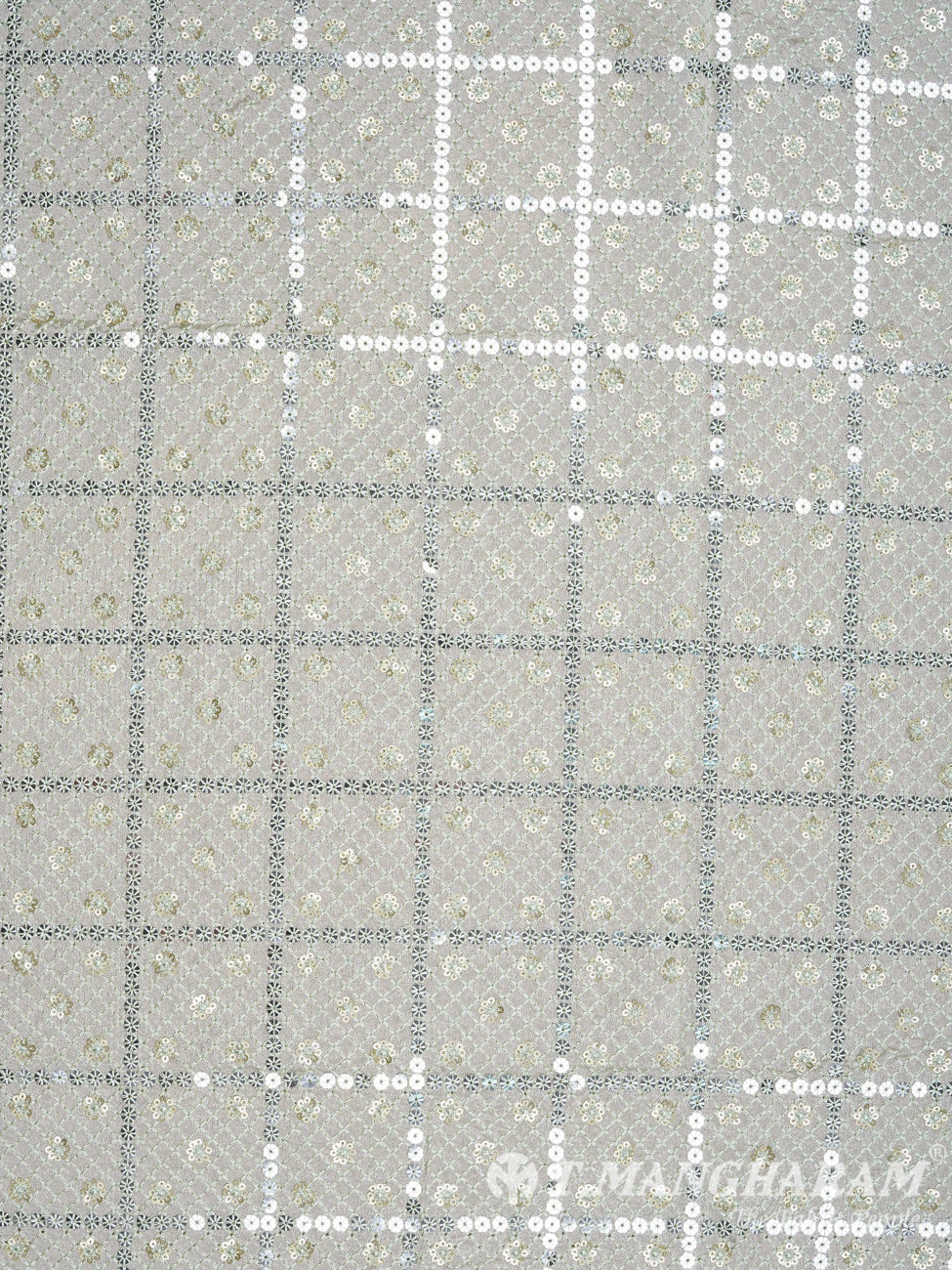 Green Sequin Georgette Fabric - EB1690 view-2