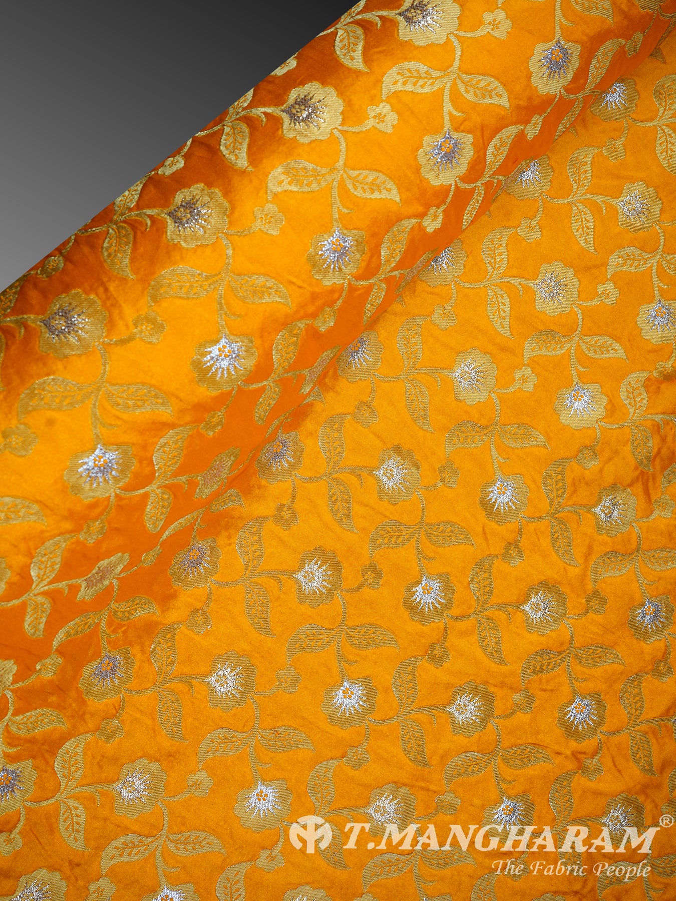 Yellow Semi Banaras Fabric - EC2923 view-2