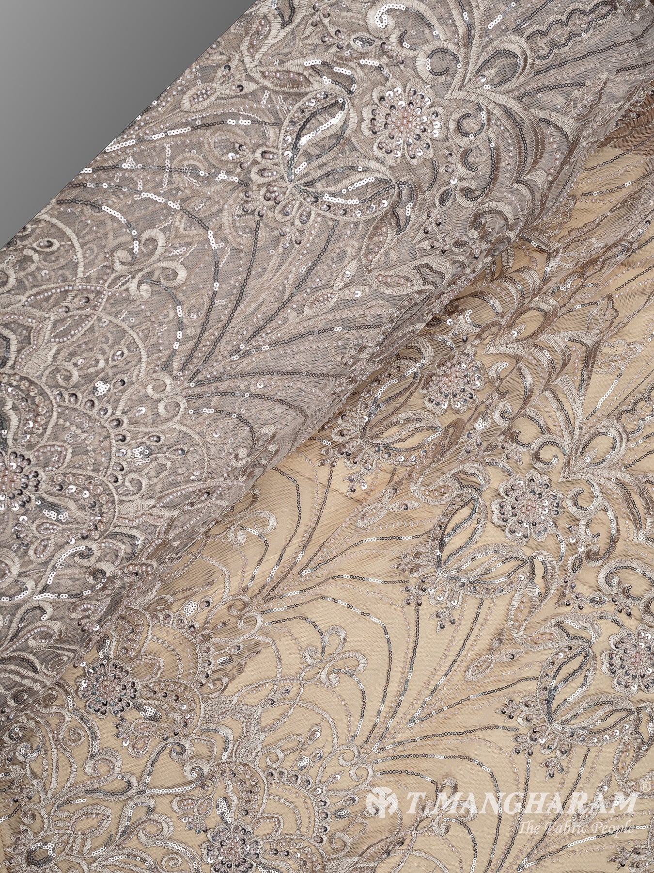 Beige Fancy Net Fabric - EA2752 view-2