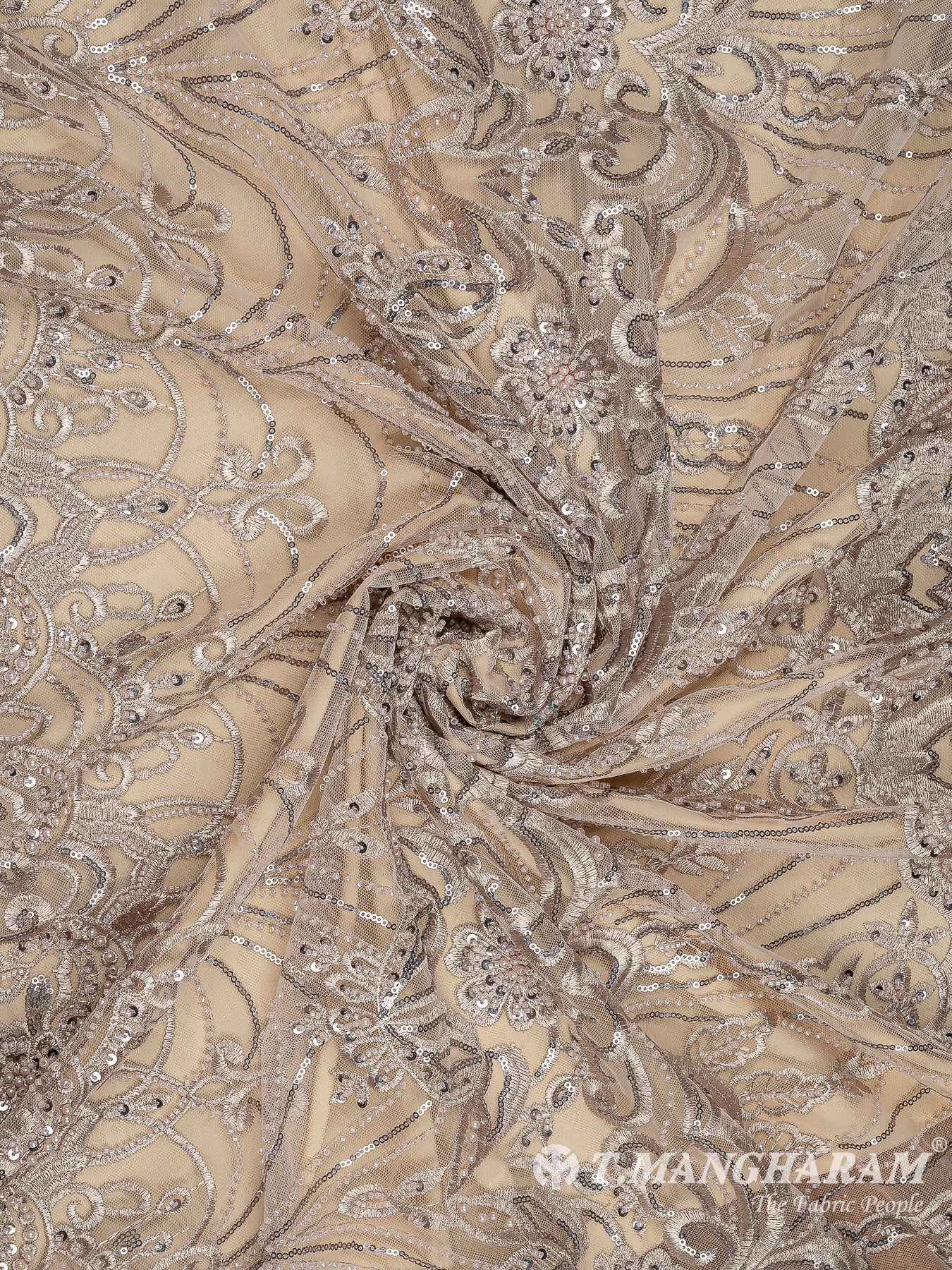 Beige Fancy Net Fabric - EA2752 view-1