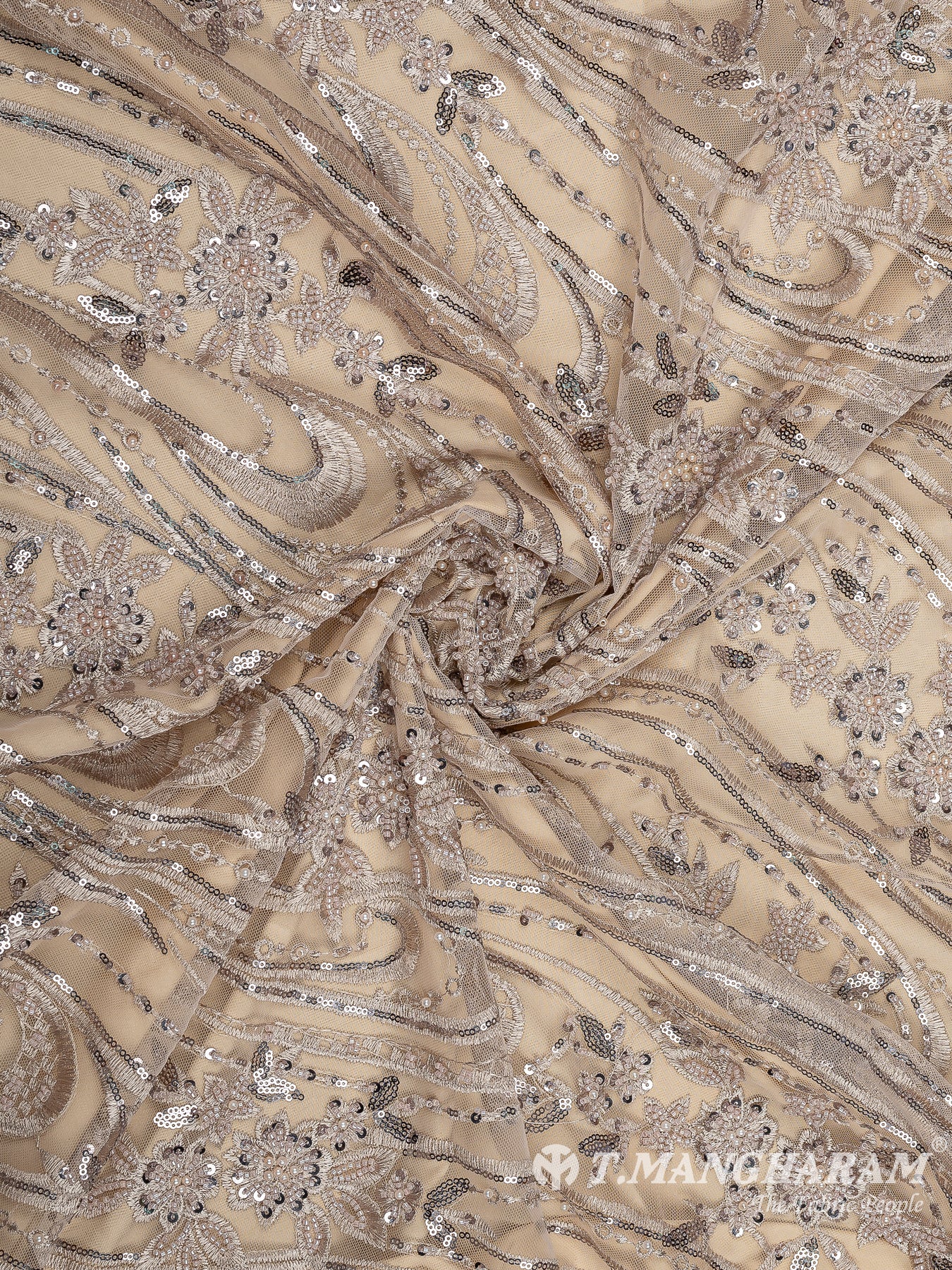 Beige Fancy Net Fabric - EA2751 view-1