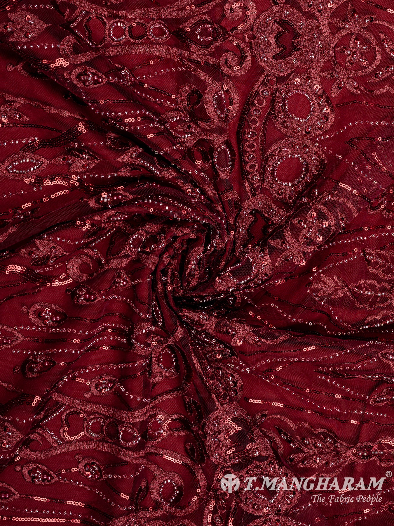 Maroon Fancy Net Fabric - EA2754 view-1