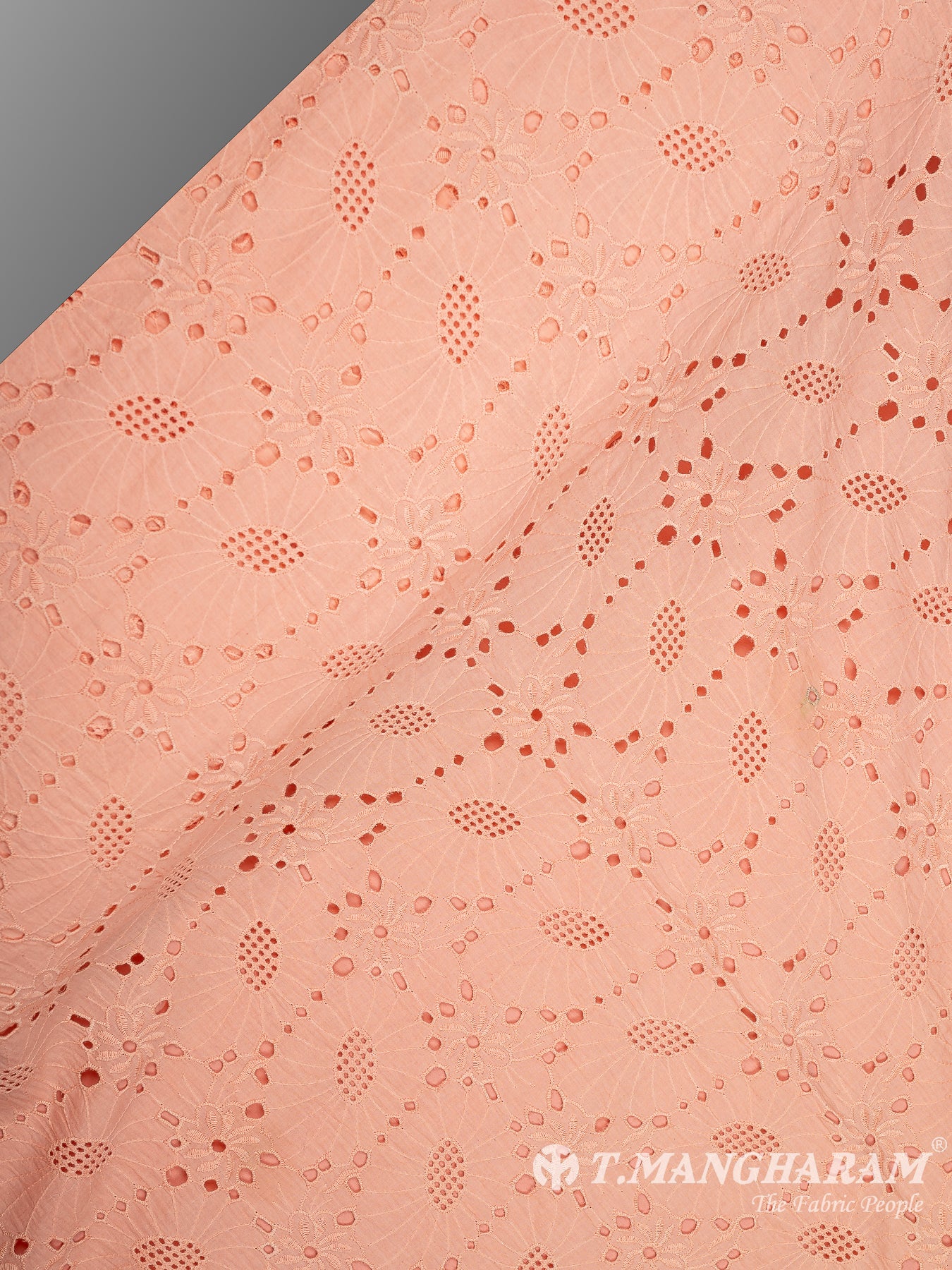 Peach Cotton Embroidery Fabric - EC8597 view-2