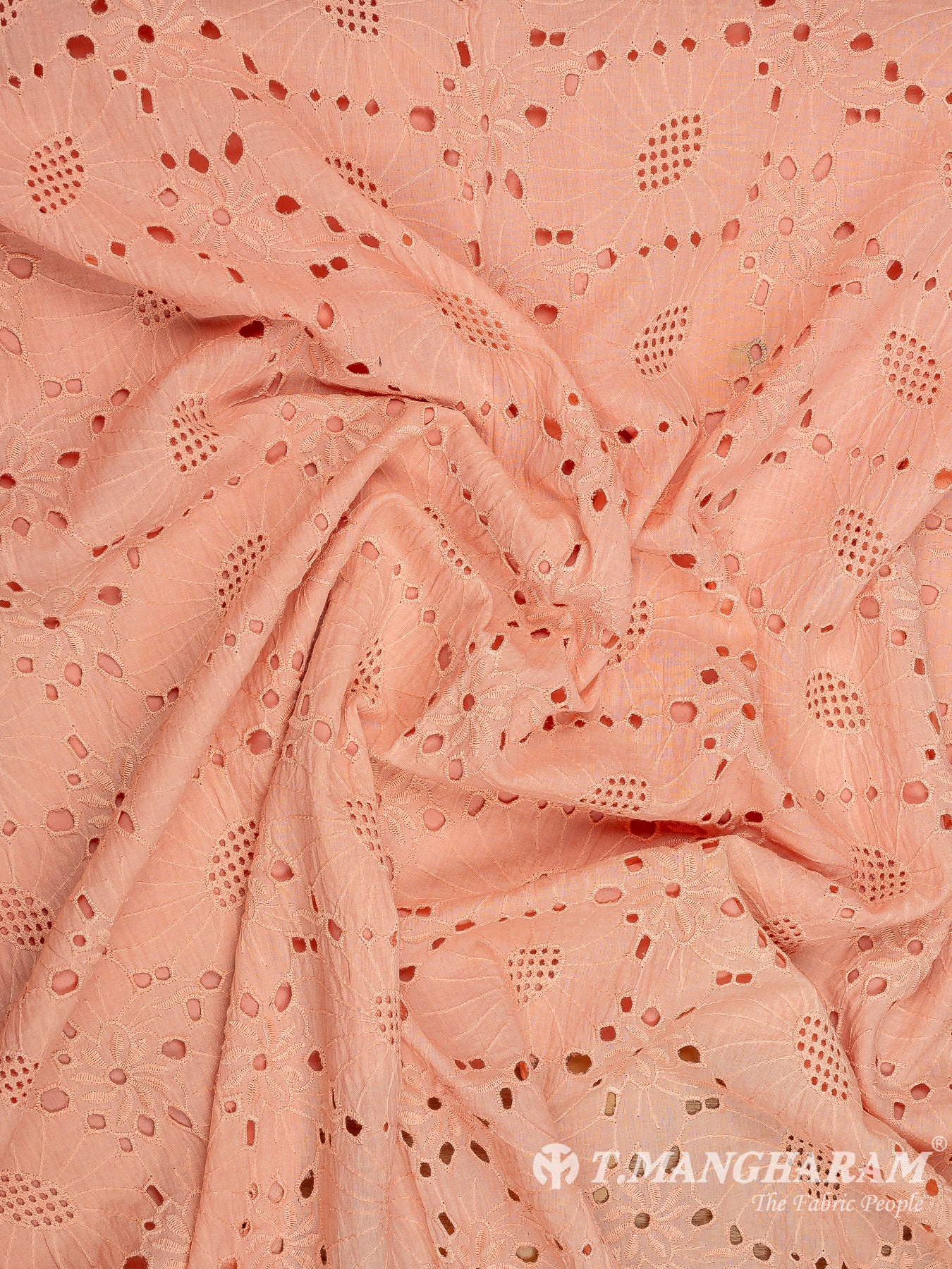 Peach Cotton Embroidery Fabric - EC8597 view-4