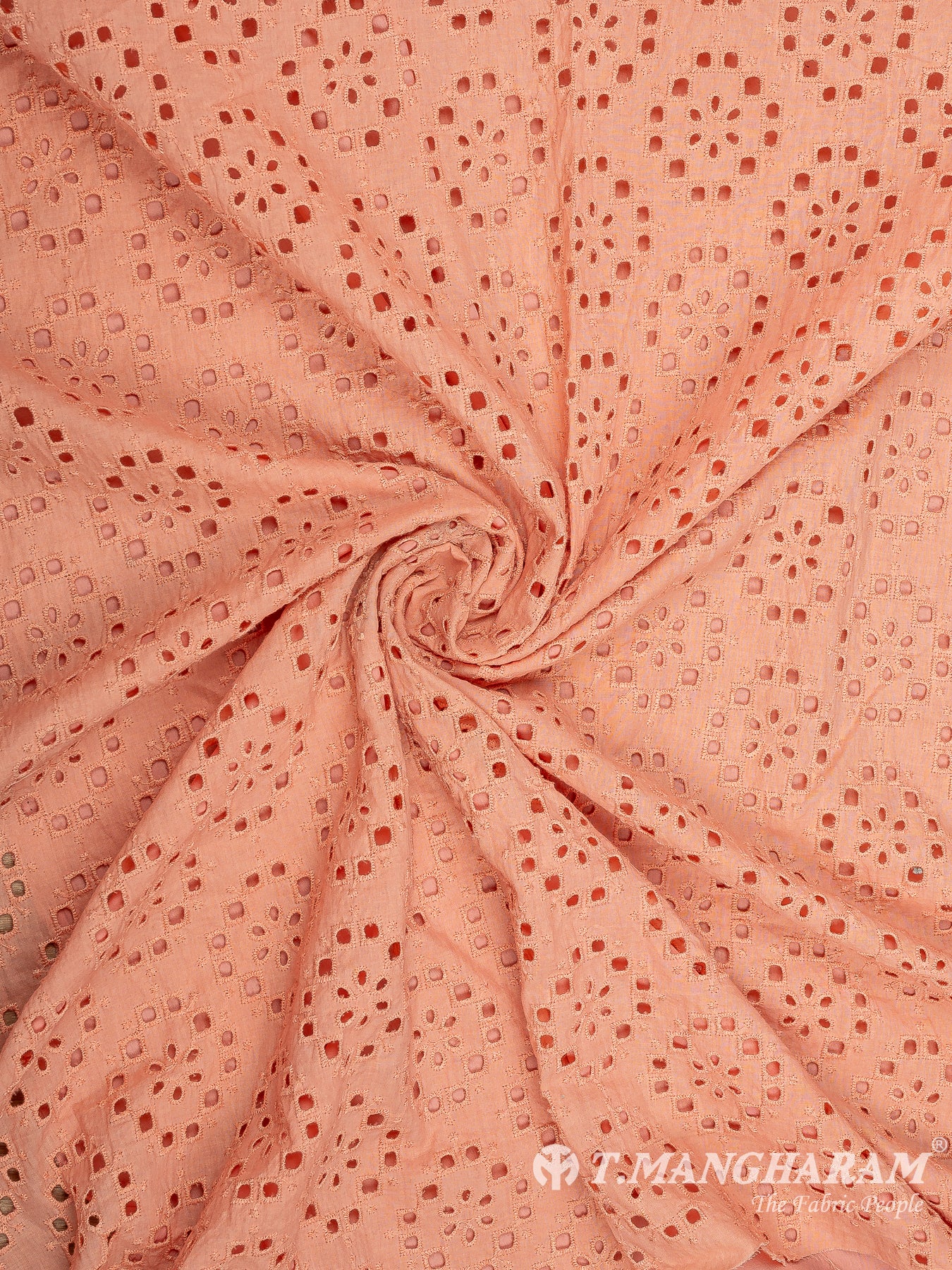Peach Cotton Embroidery Fabric - EC8602 view-1